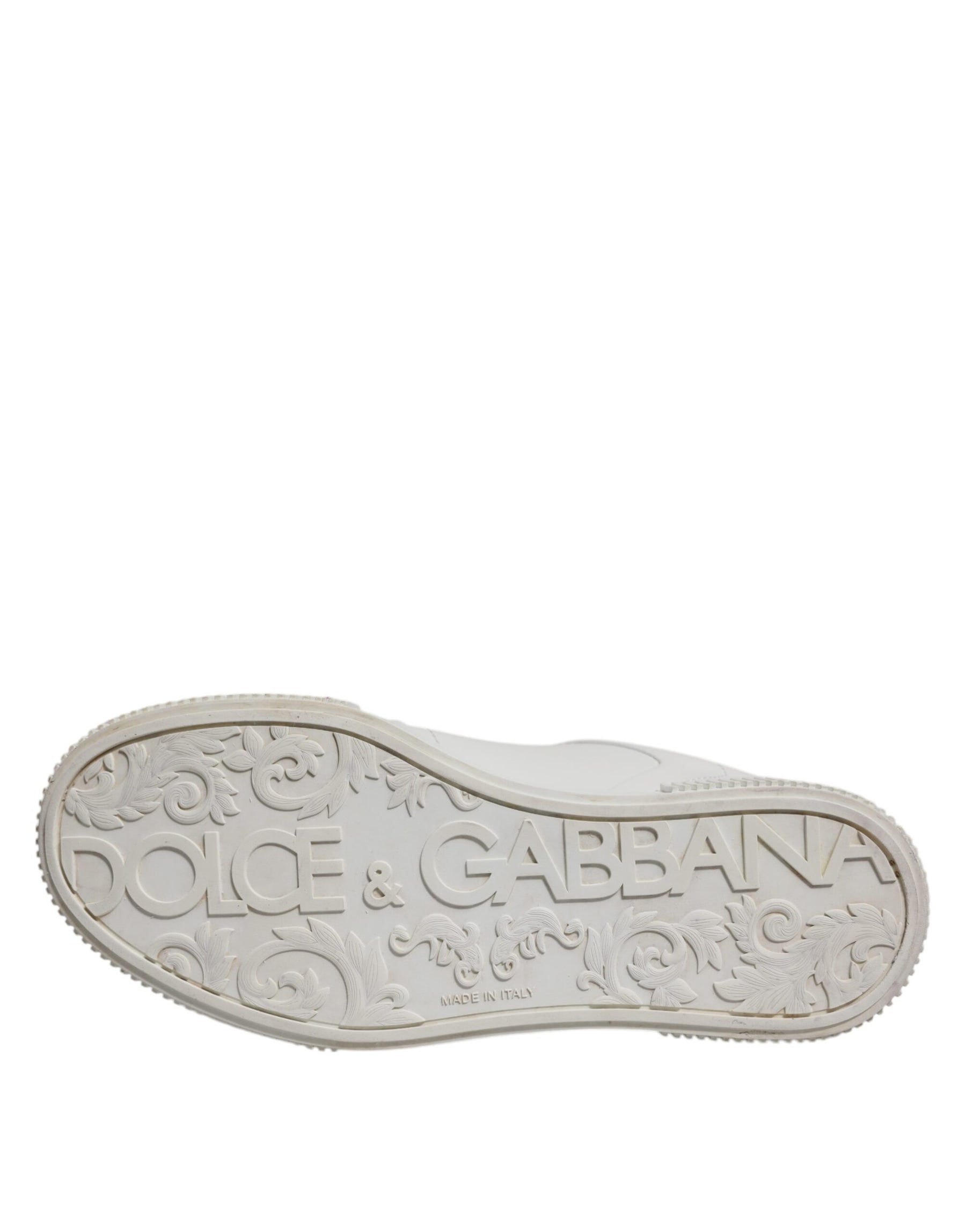 Dolce & Gabbana White Miami Leather Low Top Sneakers Shoes | Regal Royce