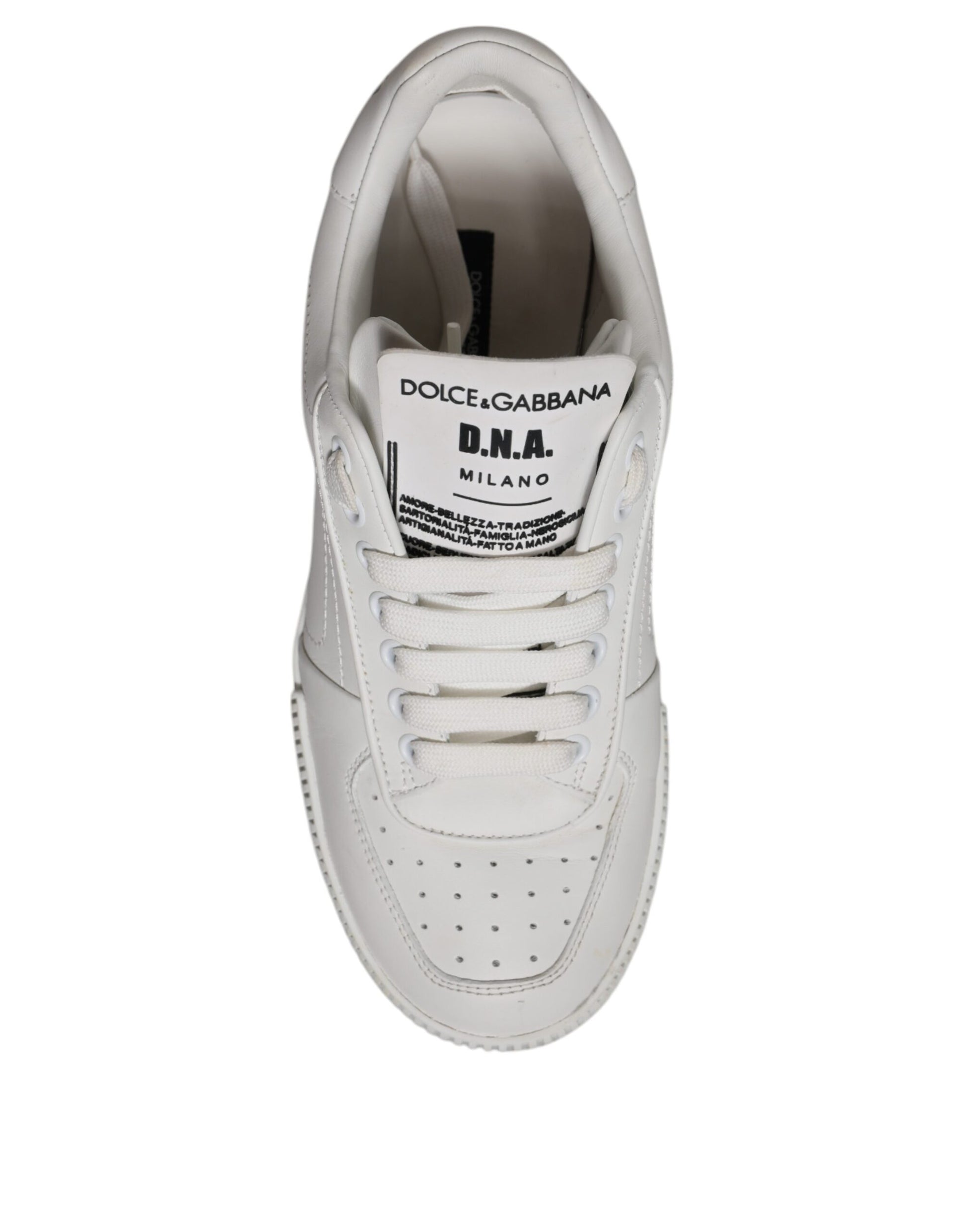 Dolce & Gabbana White Miami Leather Low Top Sneakers Shoes