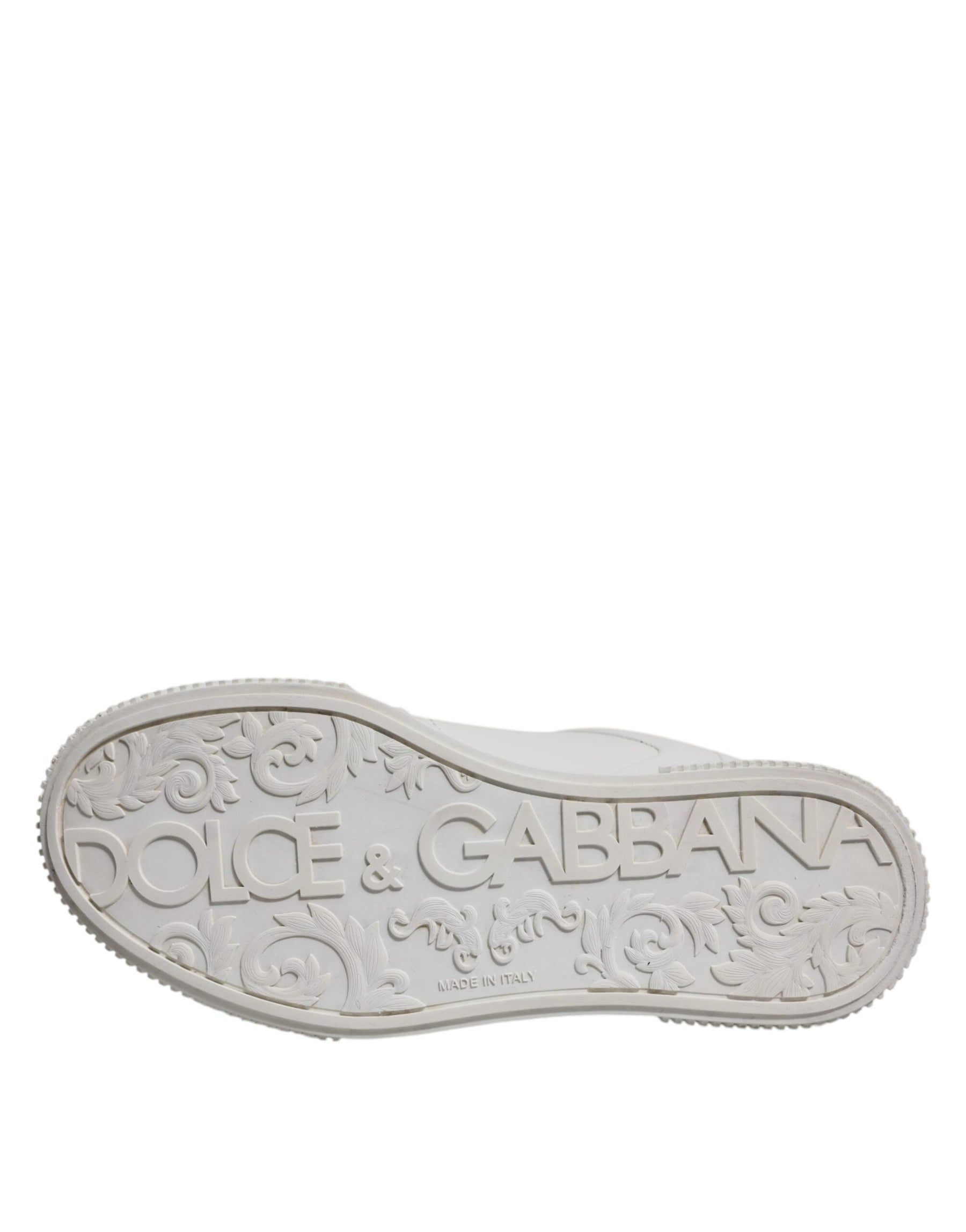 Dolce & Gabbana White Miami Leather Low Top Sneakers Shoes | Regal Royce