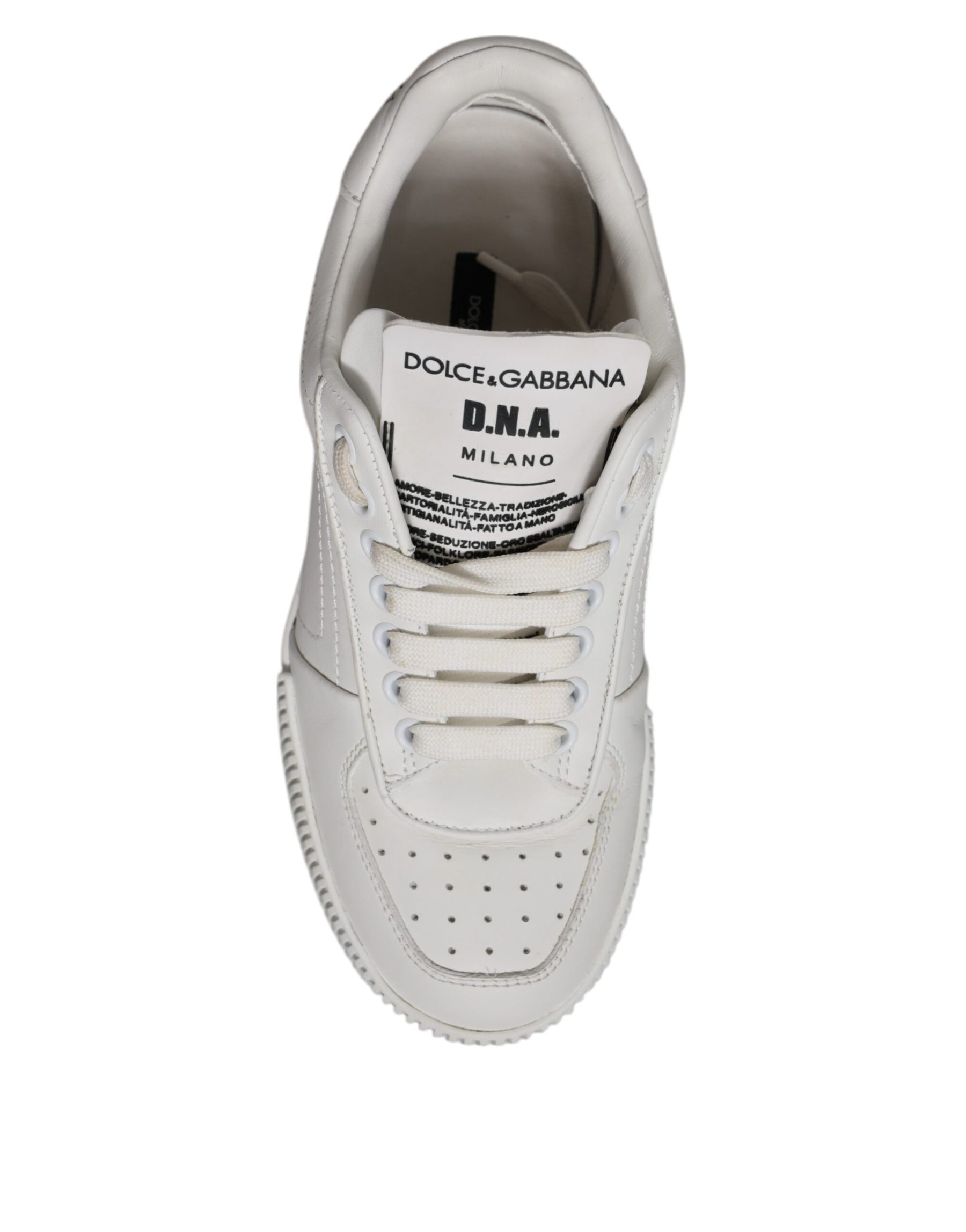 Dolce & Gabbana White Miami Leather Low Top Sneakers Shoes | Regal Royce