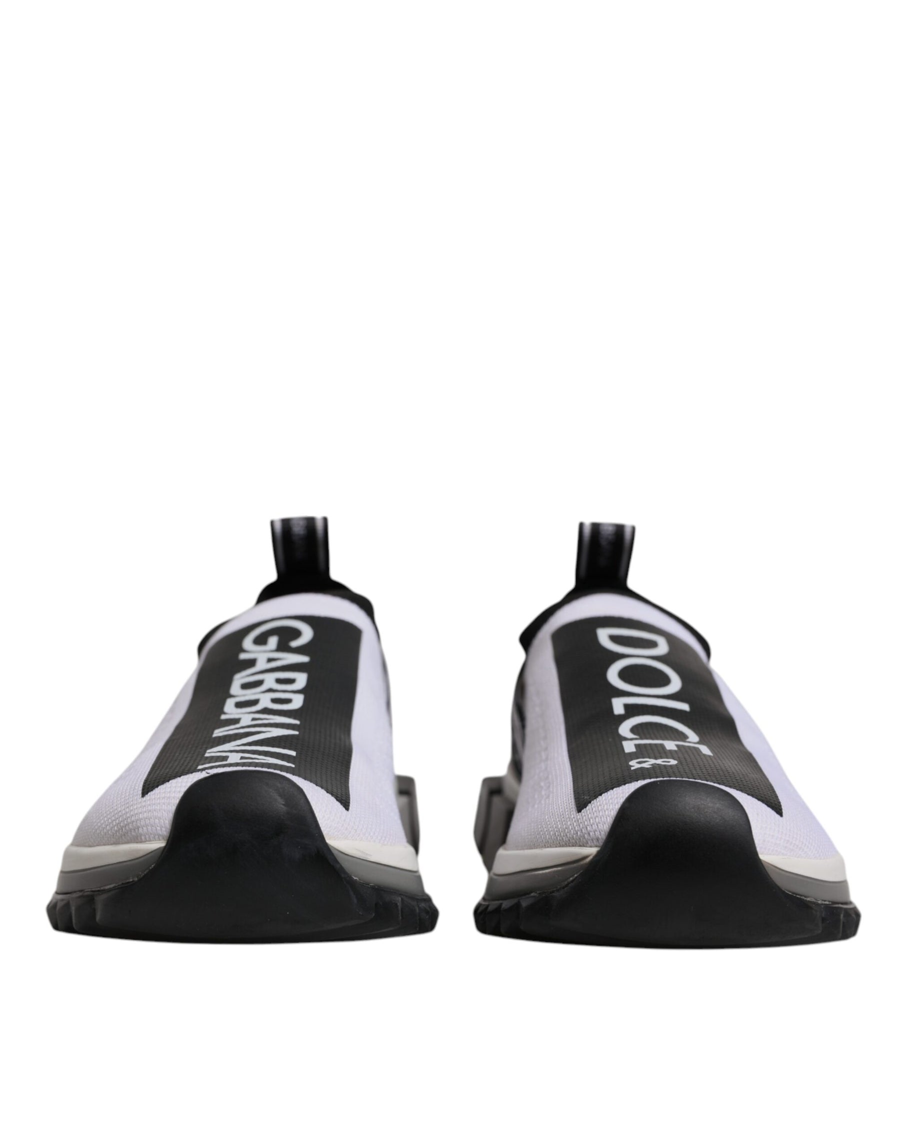 Dolce & Gabbana White Black Slip On Sorrento Sneakers Shoes | Regal Royce