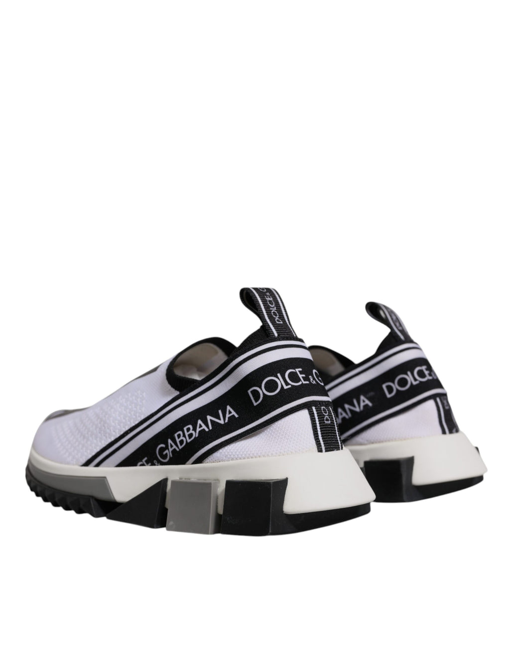 Dolce & Gabbana White Black Slip On Sorrento Sneakers Shoes