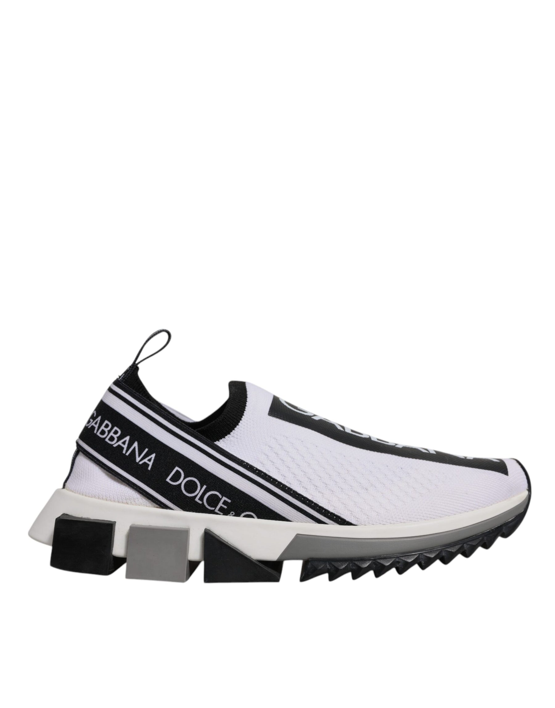 Dolce & Gabbana White Black Slip On Sorrento Sneakers Shoes | Regal Royce