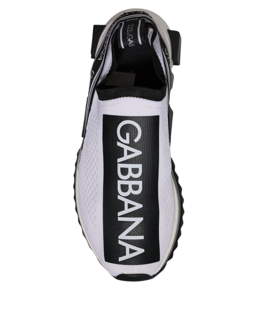 Dolce & Gabbana White Black Slip On Sorrento Sneakers Shoes