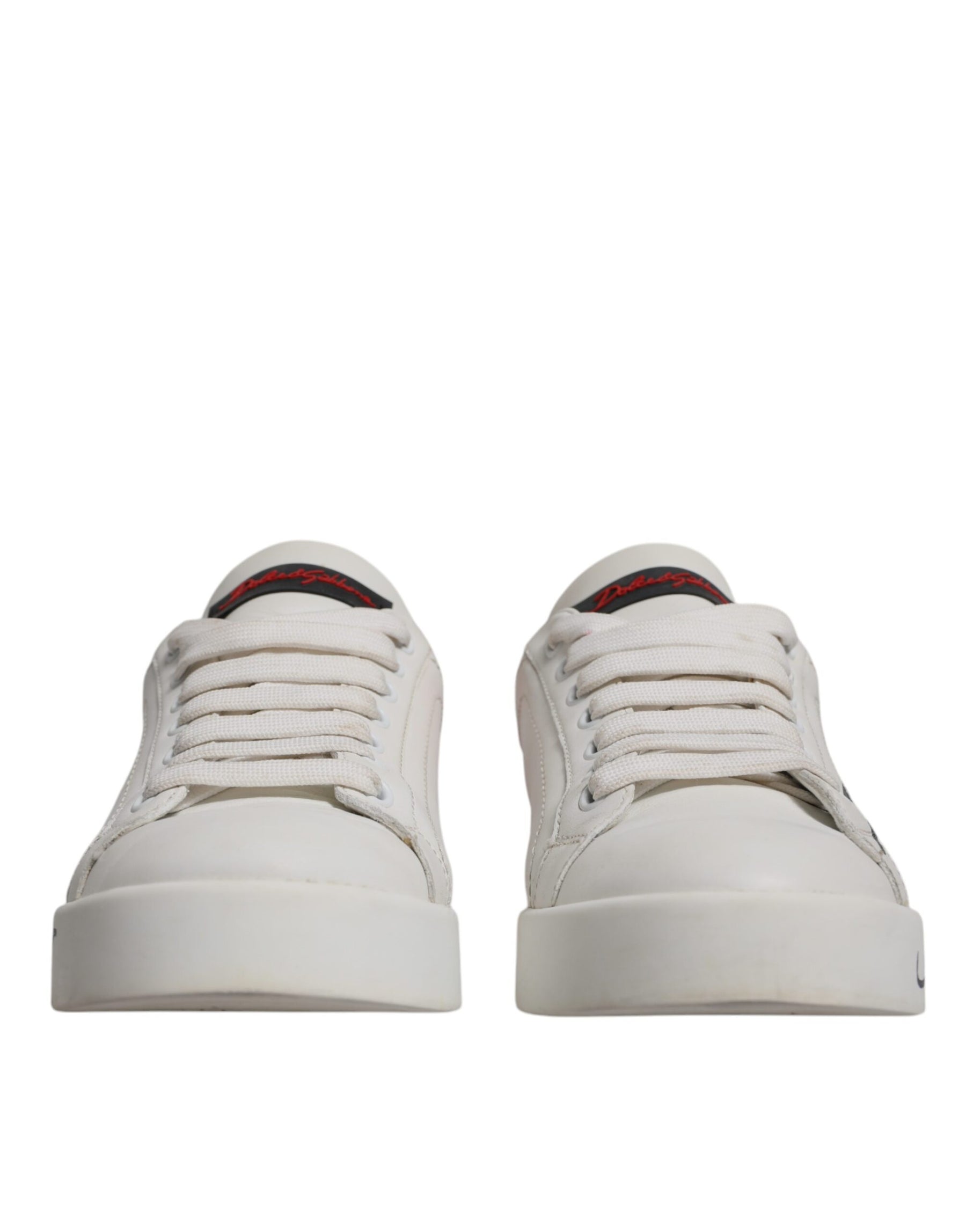 Dolce & Gabbana White Red Logo Portofino Sneakers Shoes | Regal Royce