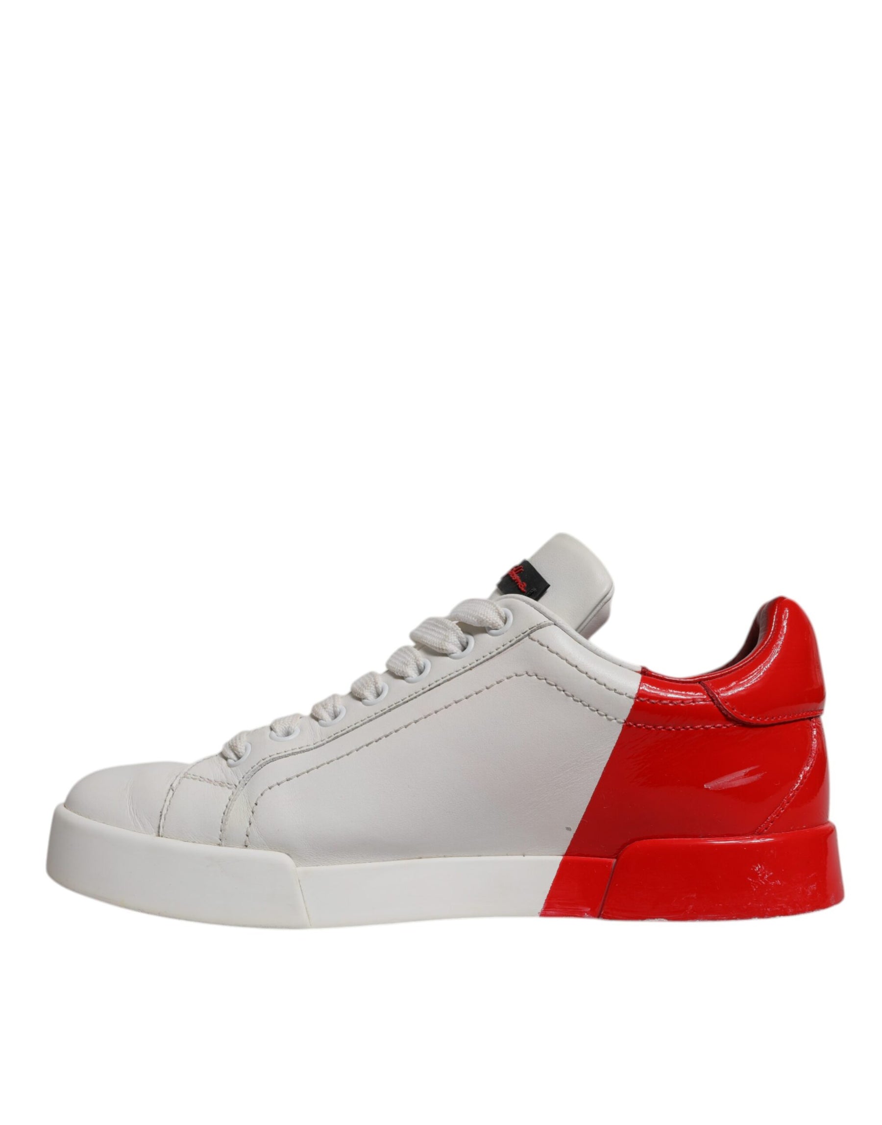 Dolce & Gabbana White Red Logo Portofino Sneakers Shoes | Regal Royce
