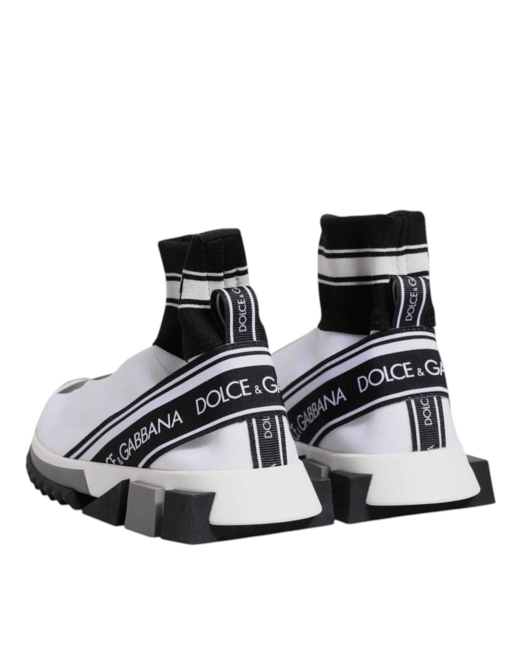Dolce & Gabbana White Black Sorrento Socks Sneakers Shoes | Regal Royce