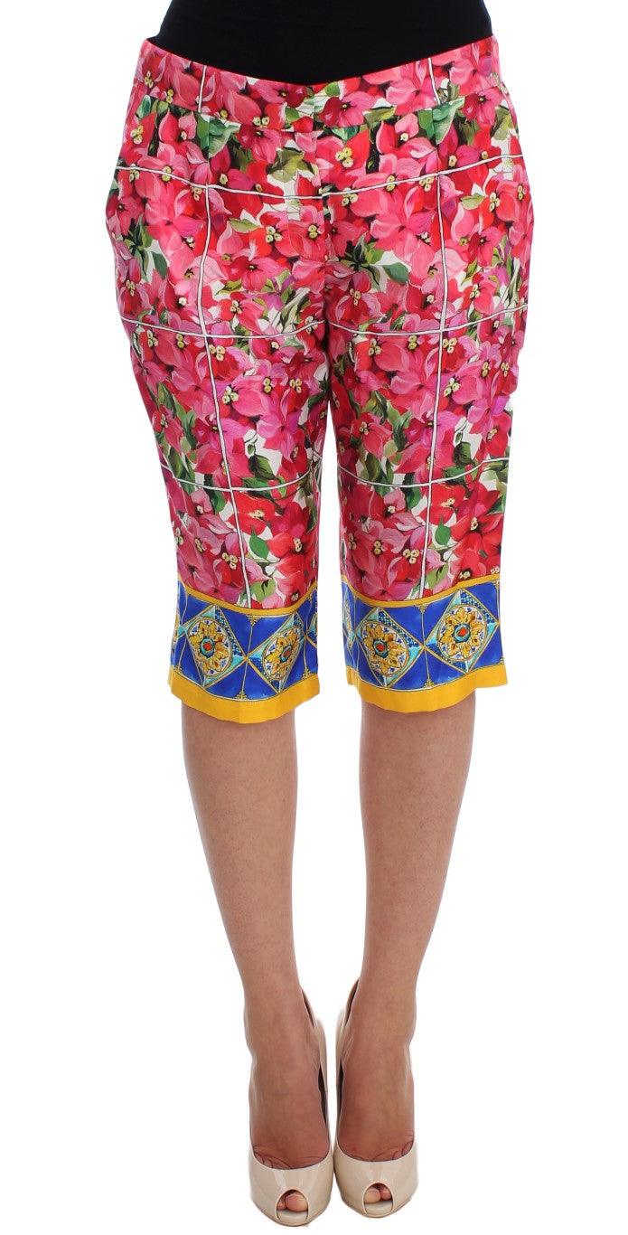 Dolce & Gabbana Multicolor Floral Knee Capris Shorts Pants | Regal Royce