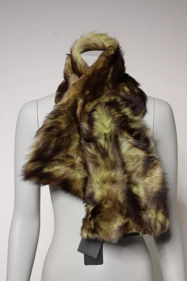 Dolce & Gabbana Multicolor Fur Shawl Neck Wrap Cover Collar Scarf | Regal Royce
