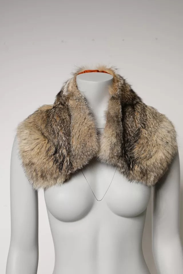 Dolce & Gabbana Brown Fur Shoulder Collar Neck Wrap Scarf | Regal Royce