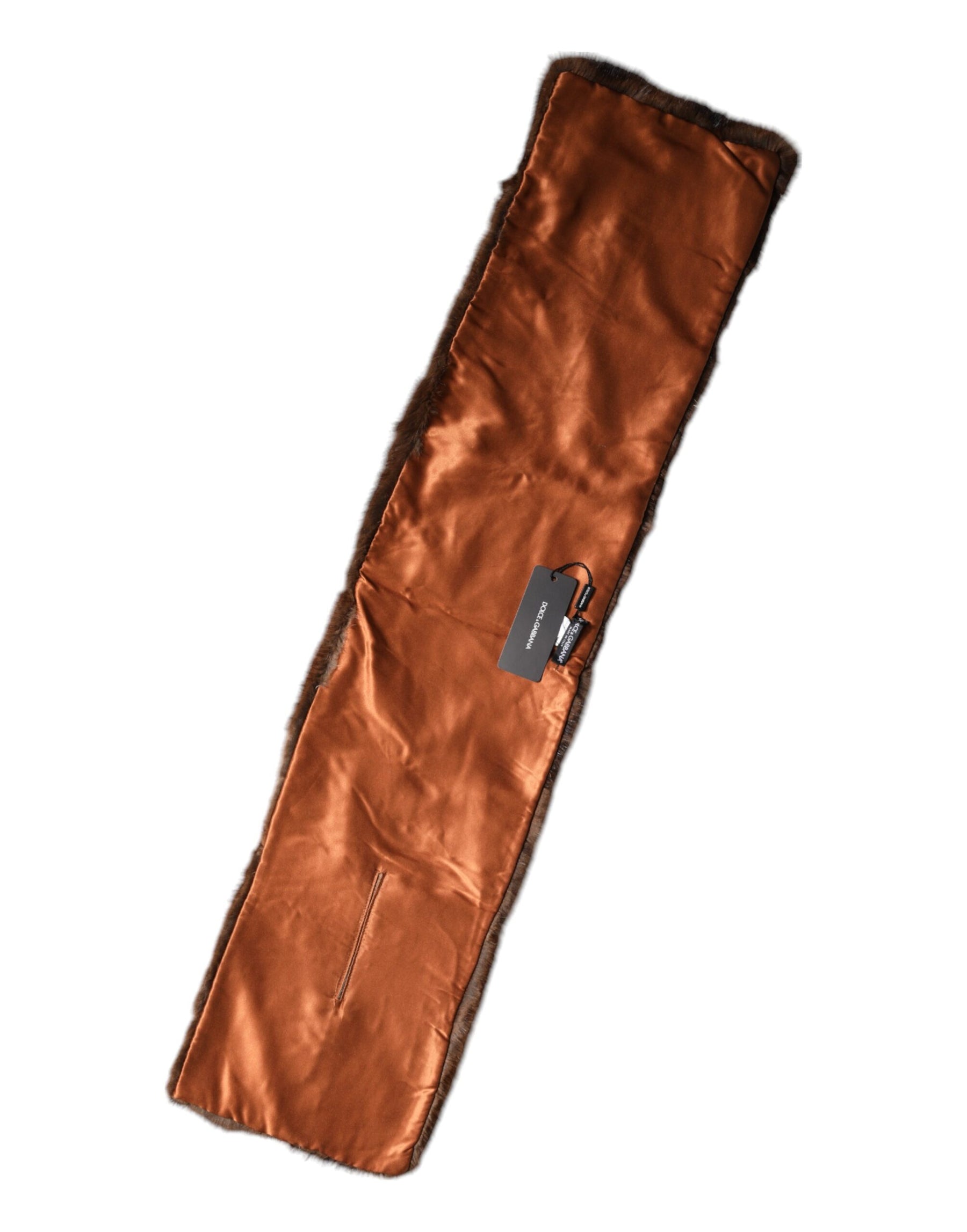 Dolce & Gabbana Black Brown Stripe Fur Shawl Wrap Scarf | Regal Royce