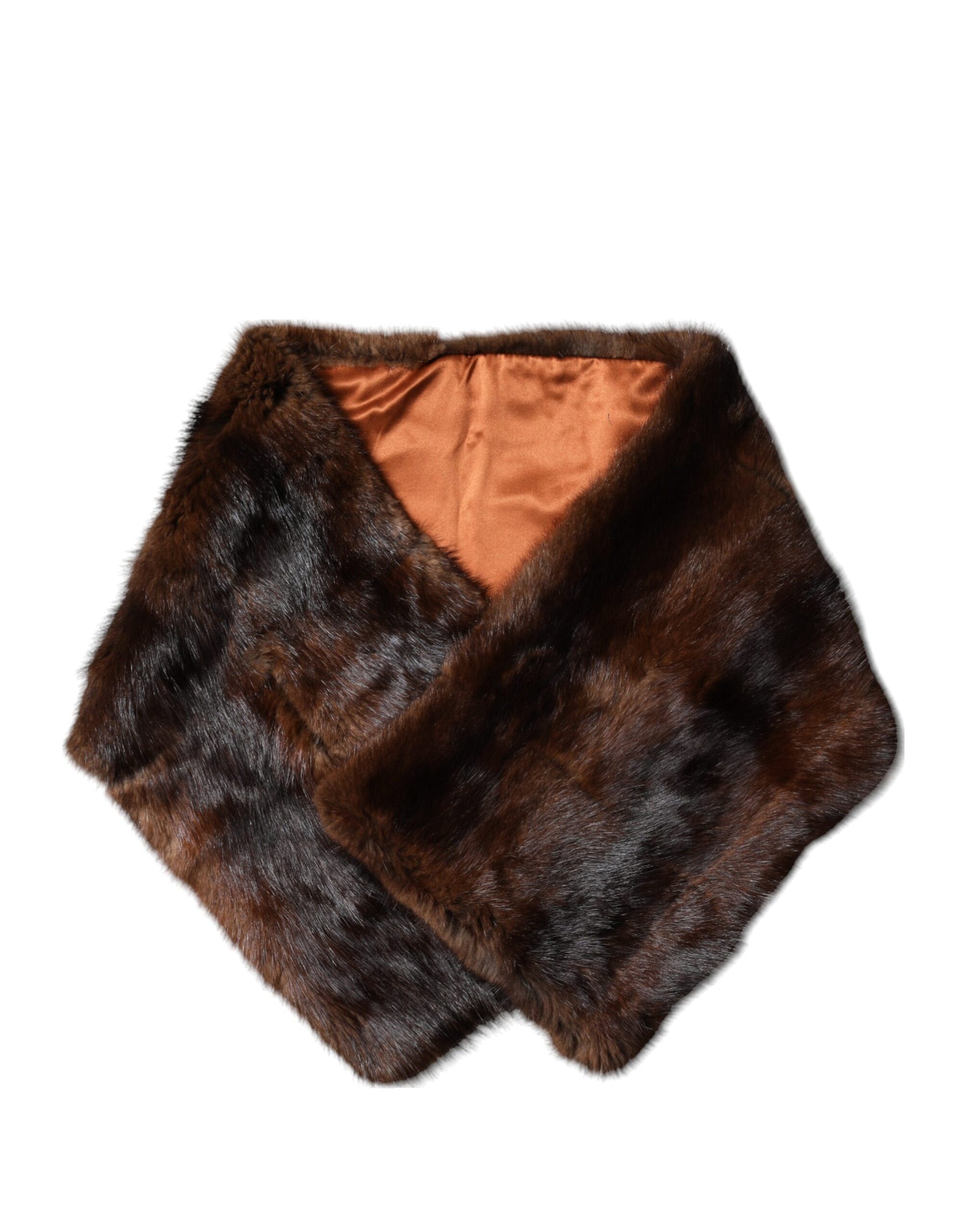 Dolce & Gabbana Black Brown Stripe Fur Shawl Wrap Scarf | Regal Royce