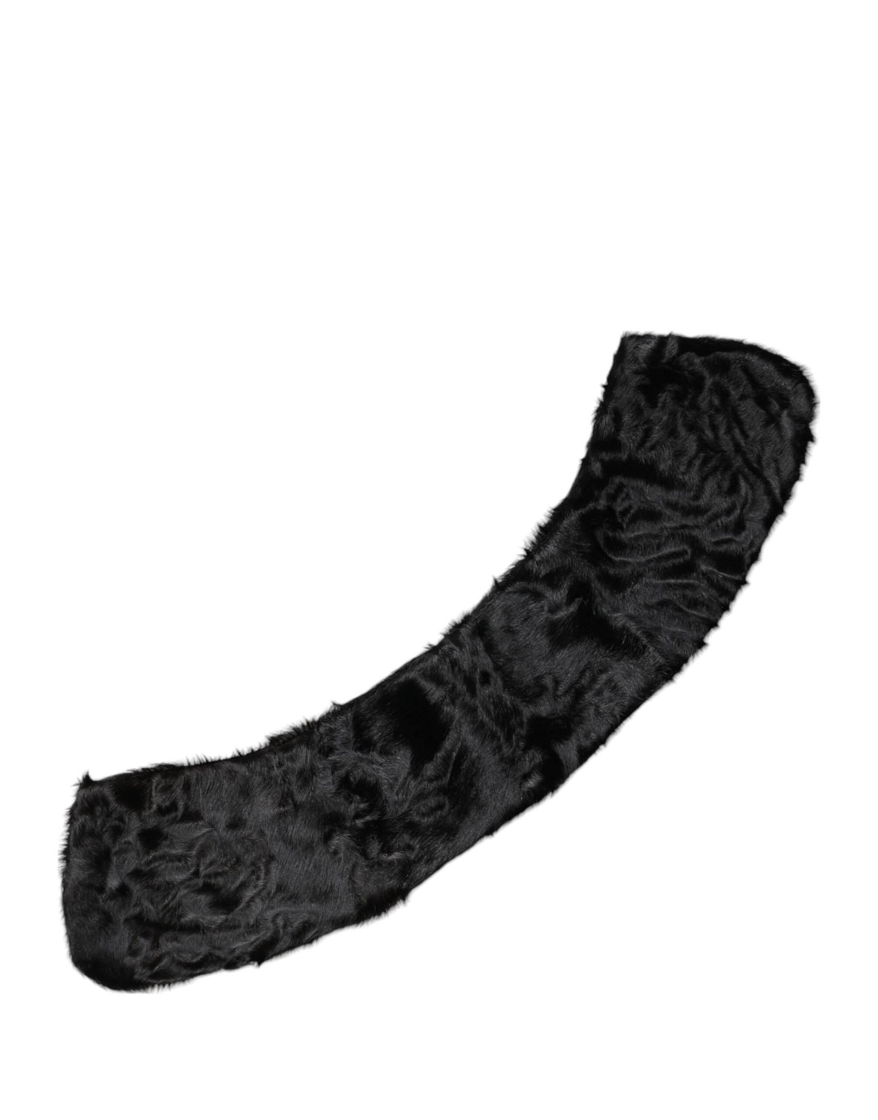 Dolce & Gabbana Black Lamb Fur Collar Women Neck Wrap Scarf | Regal Royce