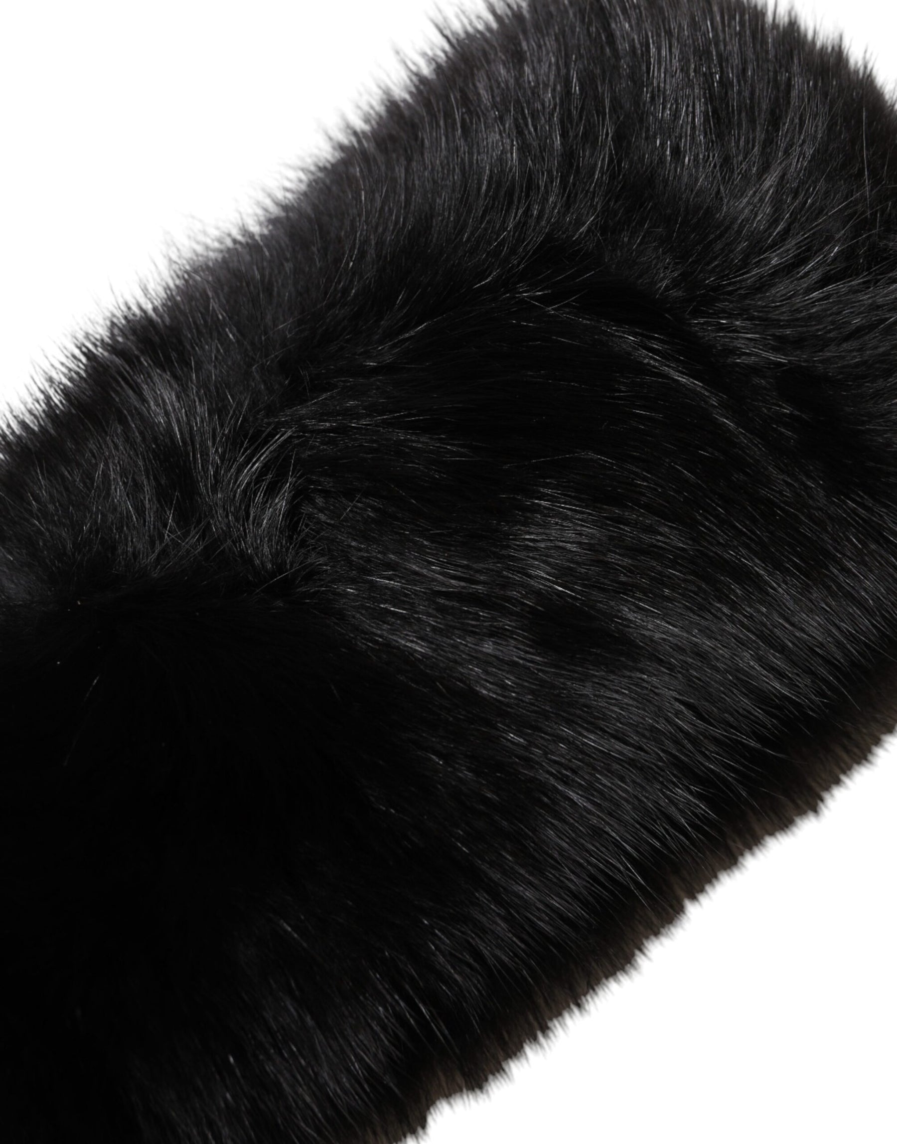 Dolce & Gabbana Black Fur Shoulder Collar Wrap Shawl Scarf | Regal Royce