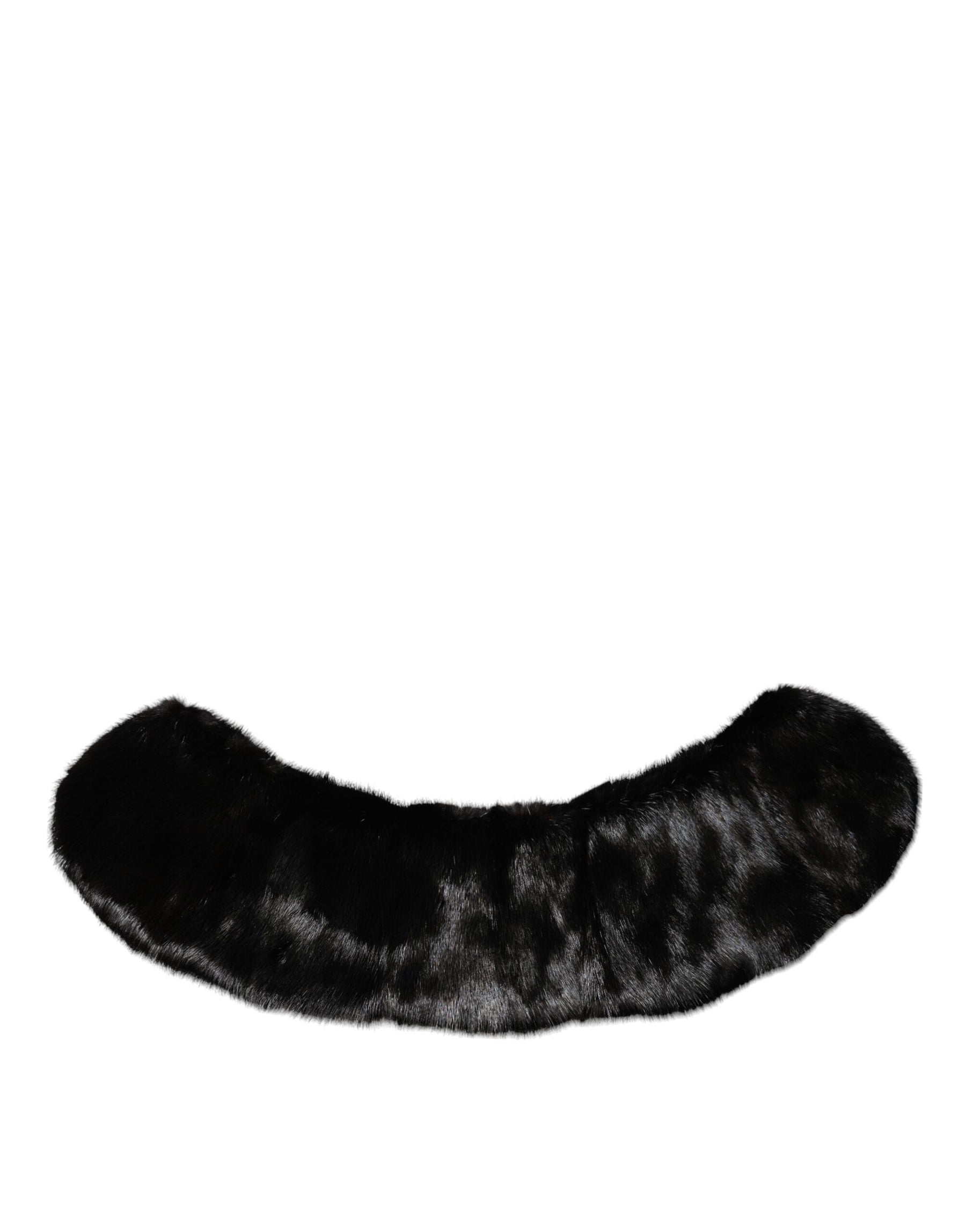 Dolce & Gabbana Black Fur Shawl Neck Wrap Cover Collar Scarf | Regal Royce