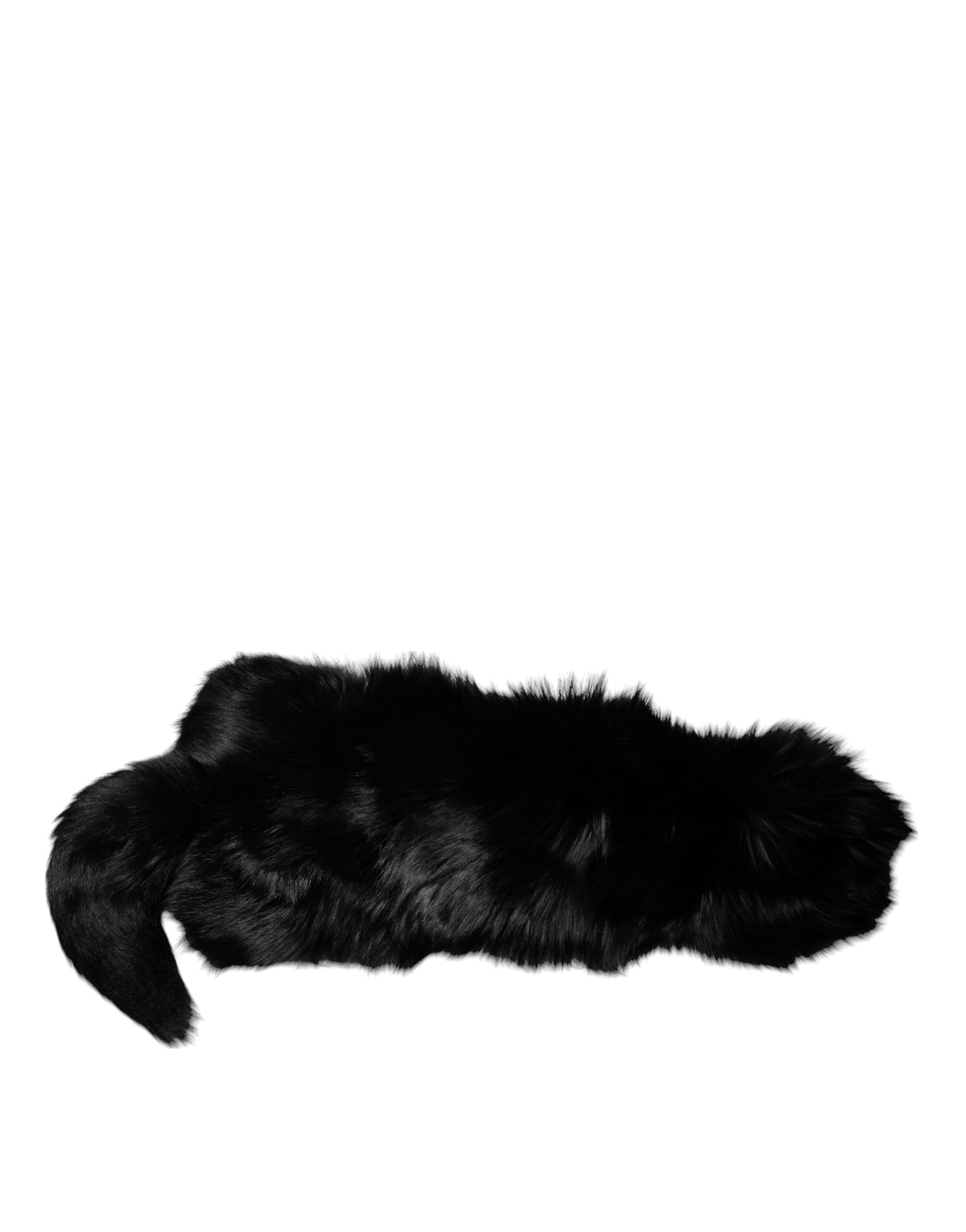 Dolce & Gabbana Black Fox Fur Neck Wrap Warmer Winter Scarf | Regal Royce
