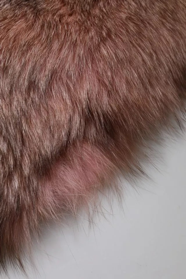 Dolce & Gabbana Pink Frost Fox Fur Neck Warmer Winter Scarf | Regal Royce