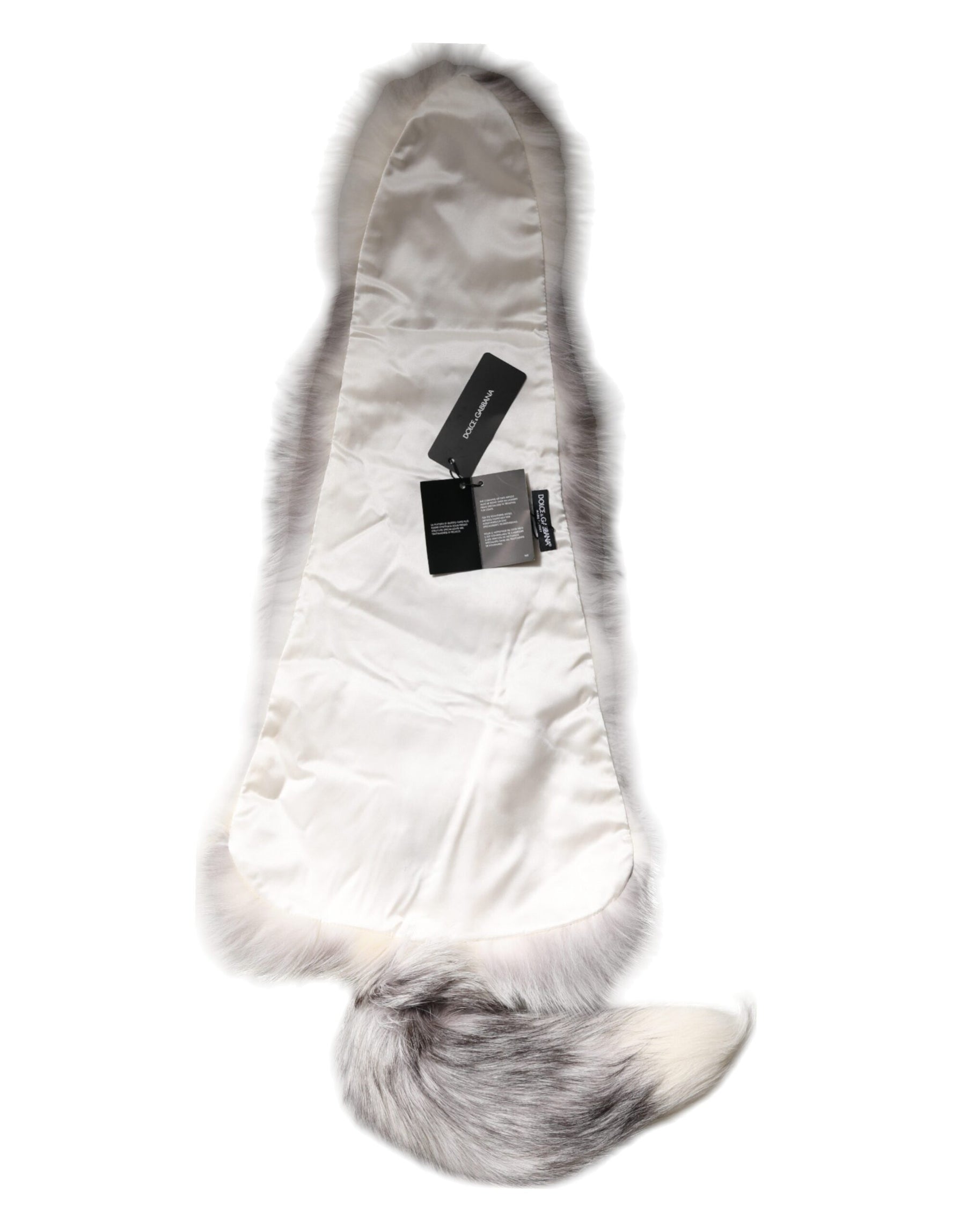 Dolce & Gabbana White Fox Fur Neck Wrap Warmer Winter Scarf | Regal Royce