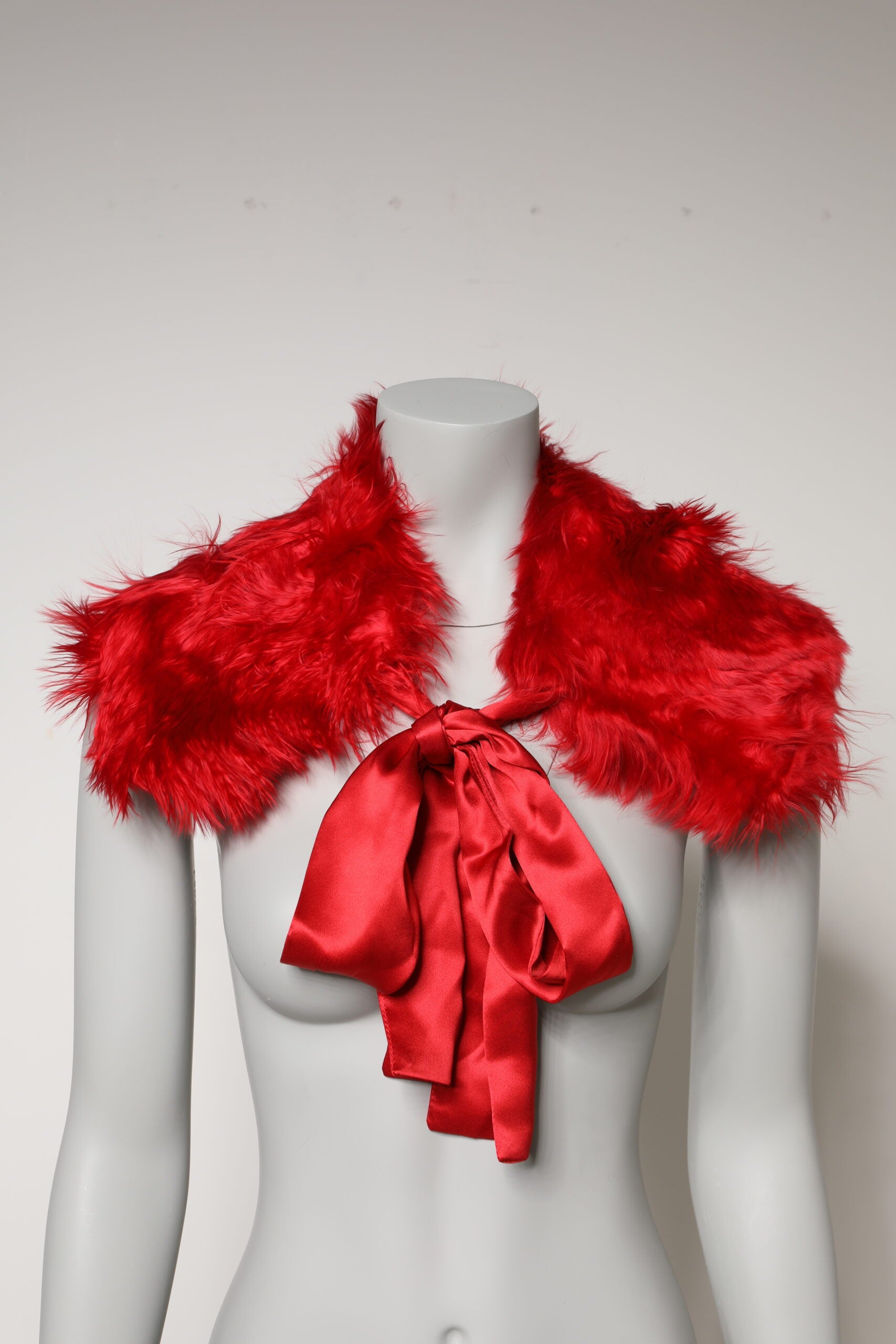 Dolce & Gabbana Red Alpaca Fur Women Neck Warmer Winter Scarf | Regal Royce