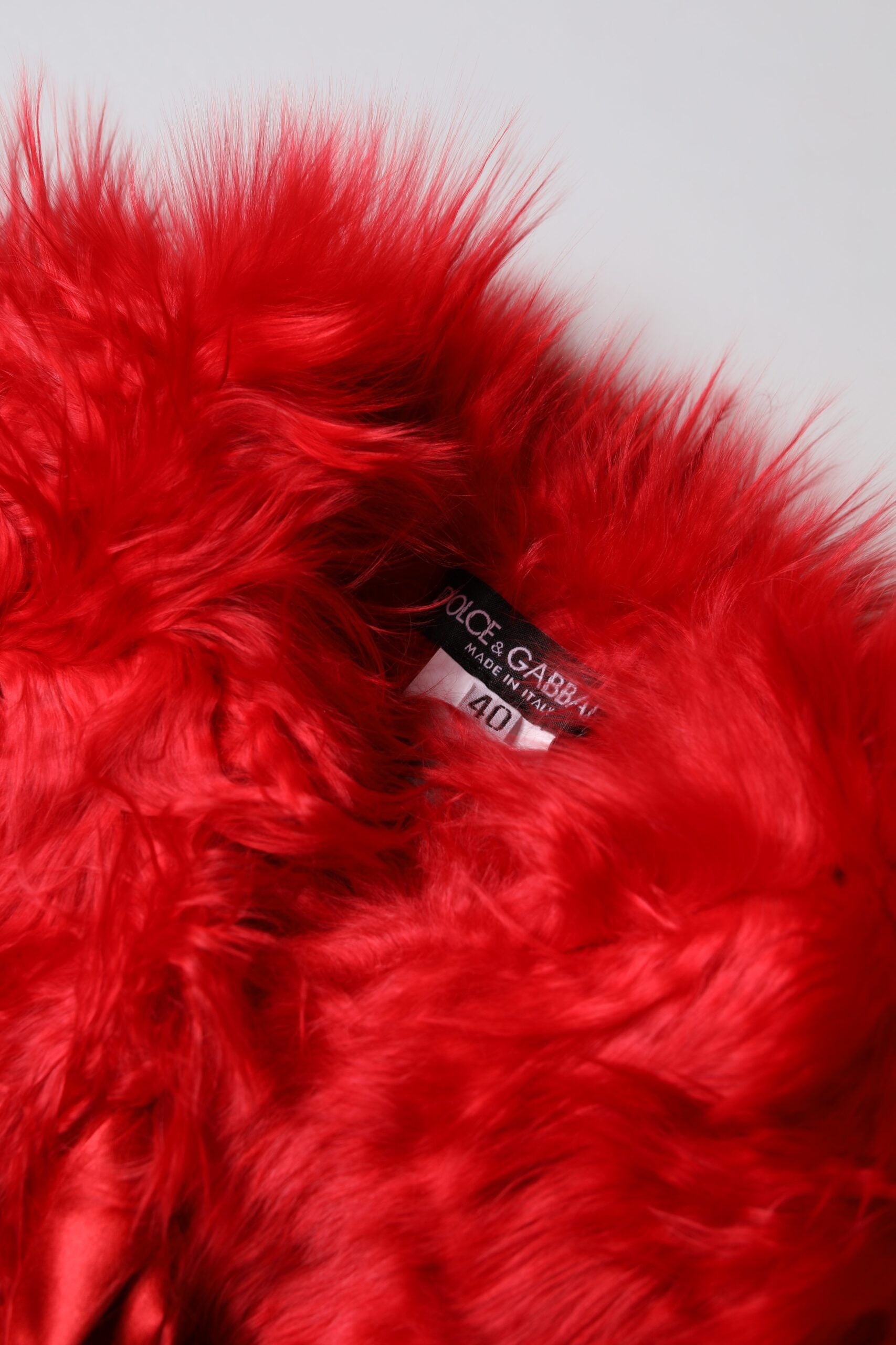 Dolce & Gabbana Red Alpaca Fur Women Neck Warmer Winter Scarf | Regal Royce