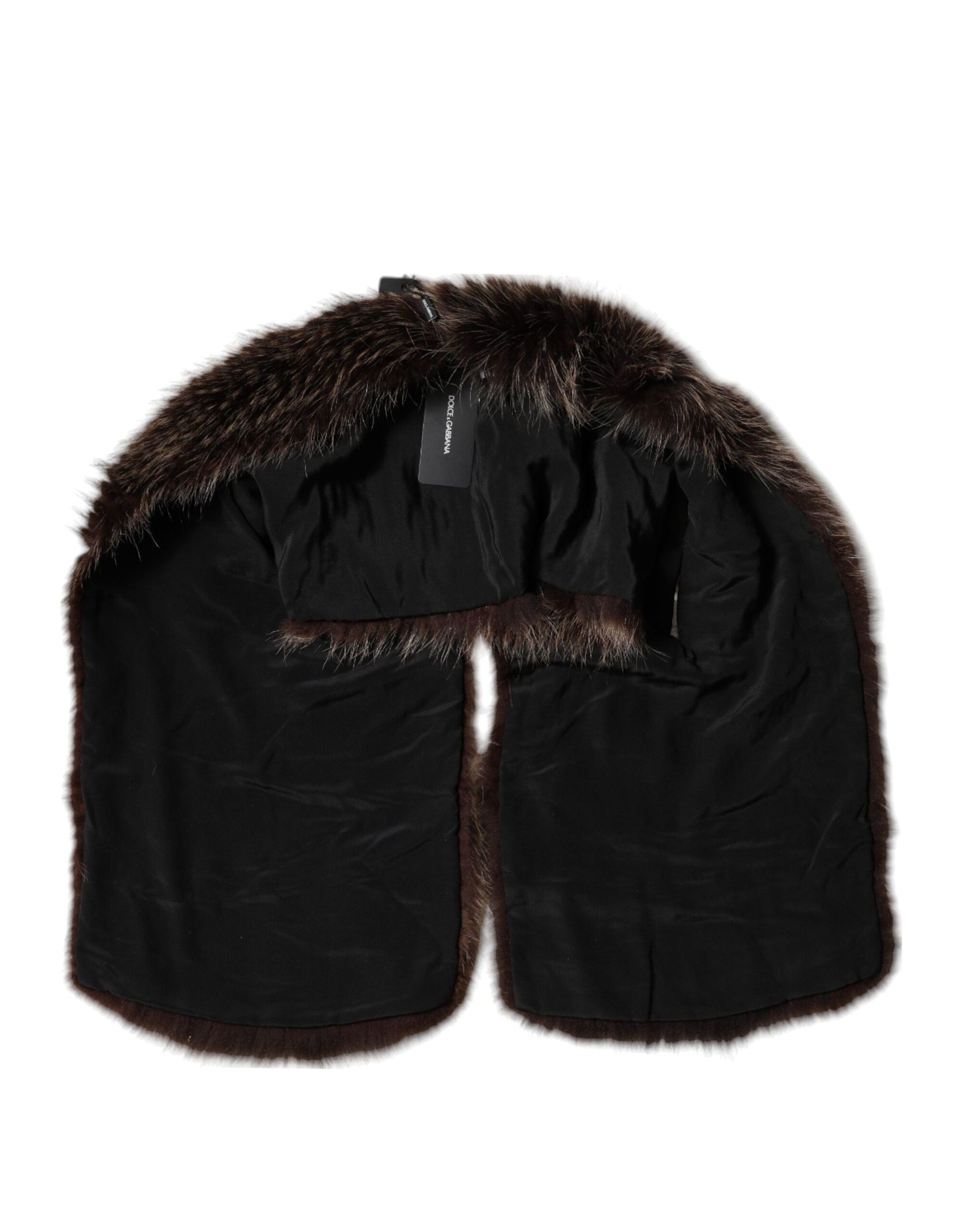 Dolce & Gabbana Brown Raccoon Fur Neck Warmer Winter Scarf | Regal Royce