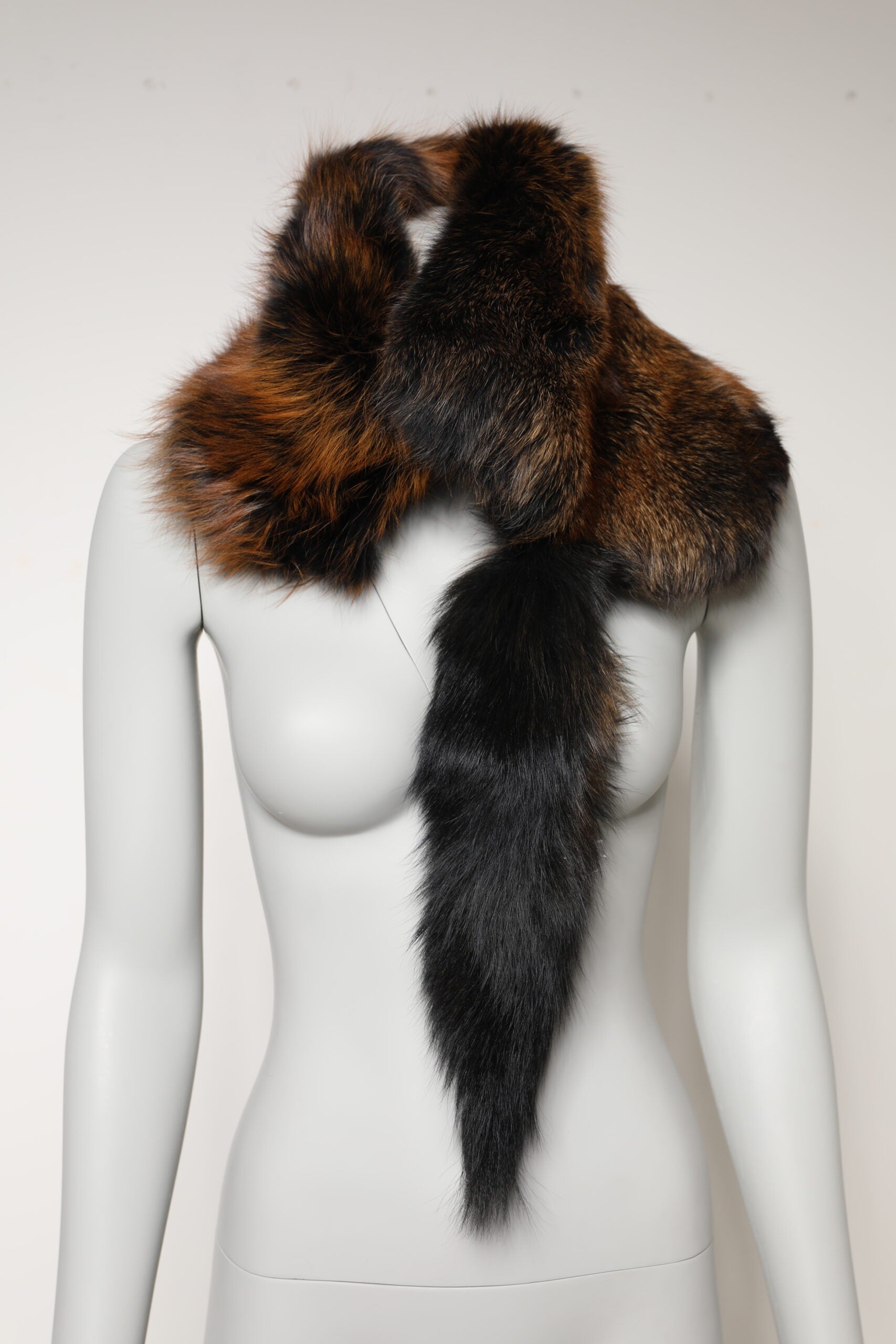 Dolce & Gabbana Brown Red Fox Fur Neck Warmer Winter Scarf | Regal Royce