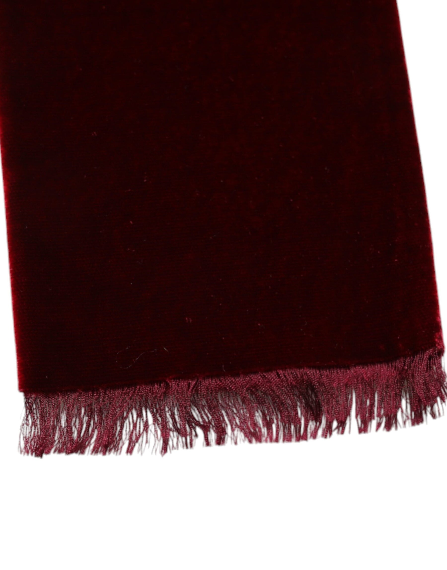 Dolce & Gabbana Bordeaux Cotton Silk Fringe Shawl Wrap Scarf | Regal Royce