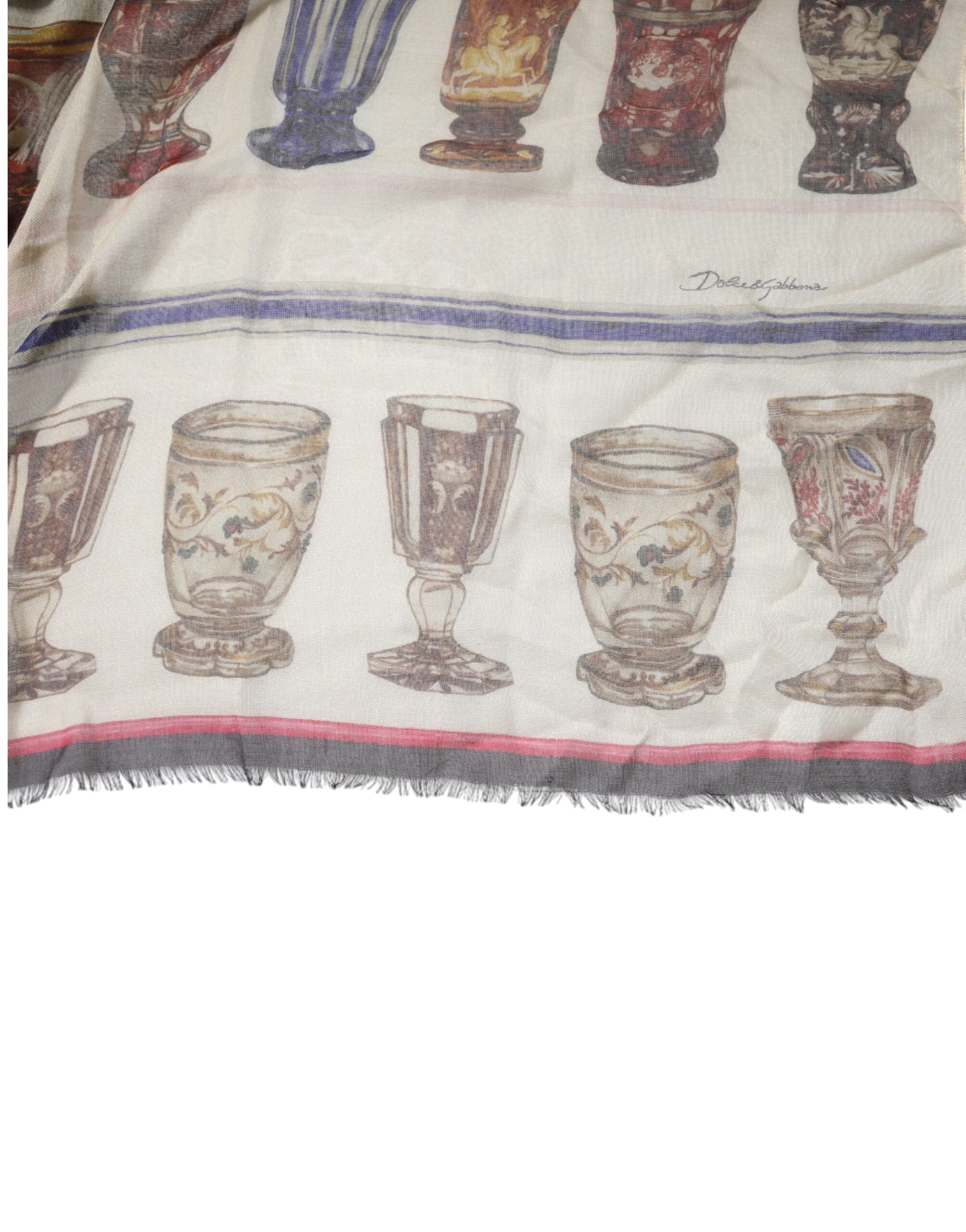 Dolce & Gabbana Multicolor Glass Cashmere Foulard Scarf | Regal Royce