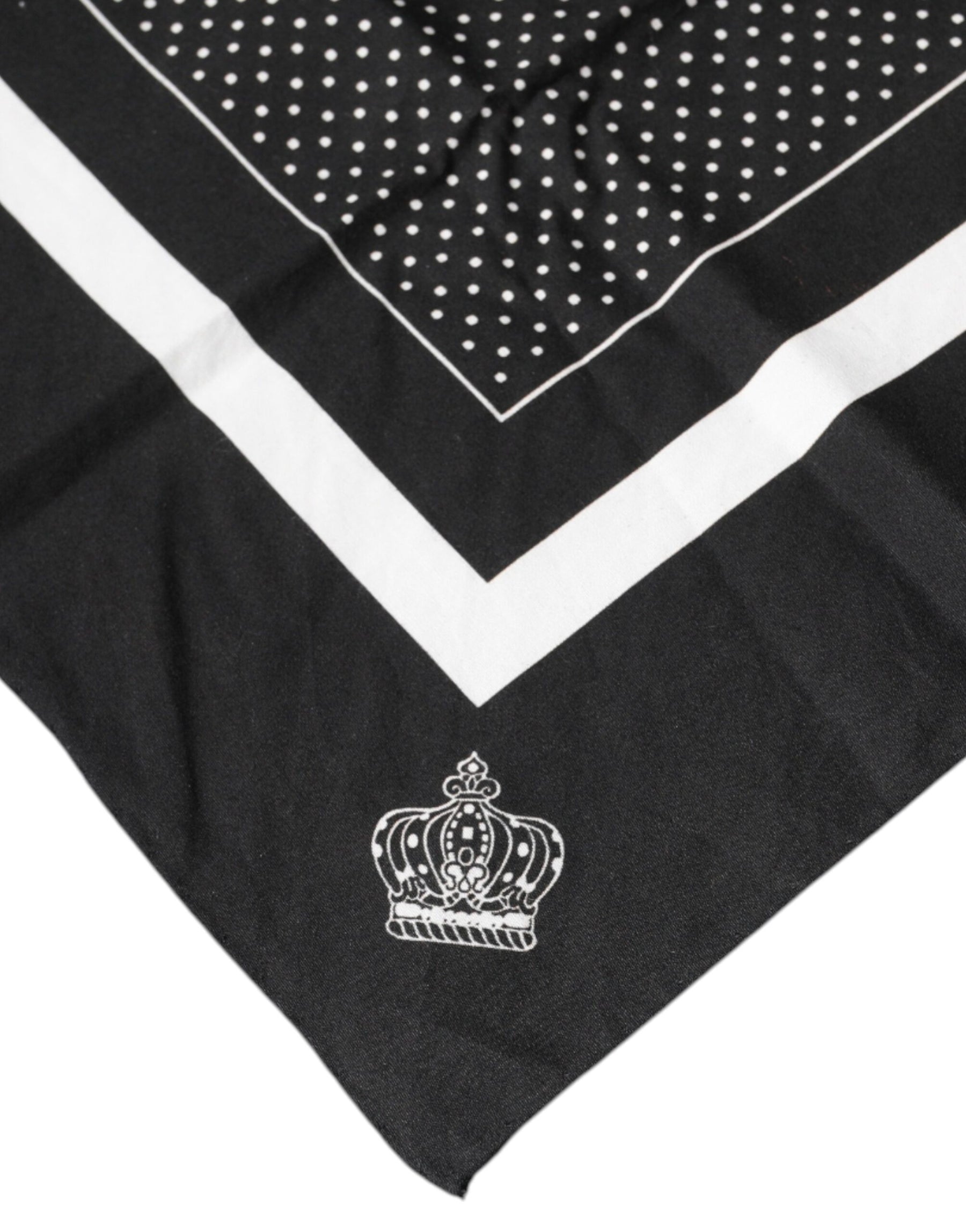 Dolce & Gabbana Black Polka Dots Cotton Handkerchief Scarf | Regal Royce