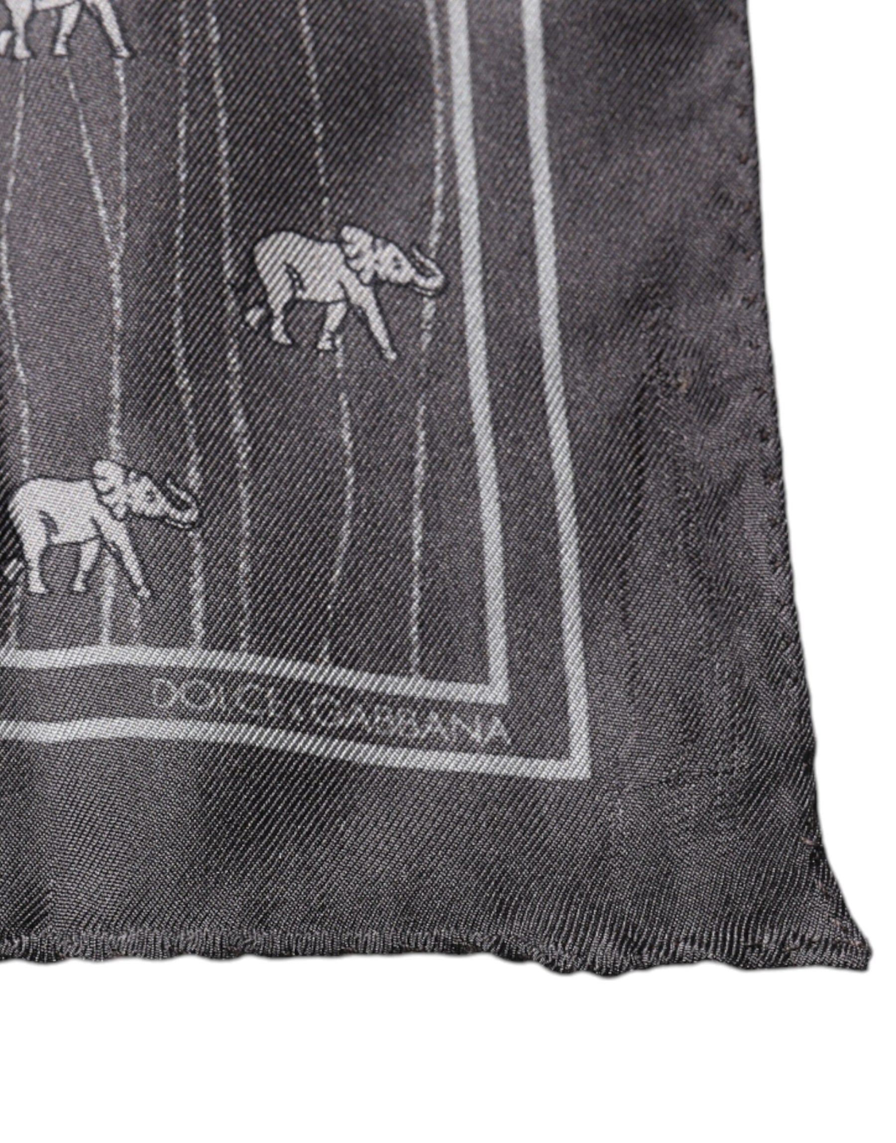 Dolce & Gabbana Brown Elephant Fantasy Handkerchief Scarf | Regal Royce