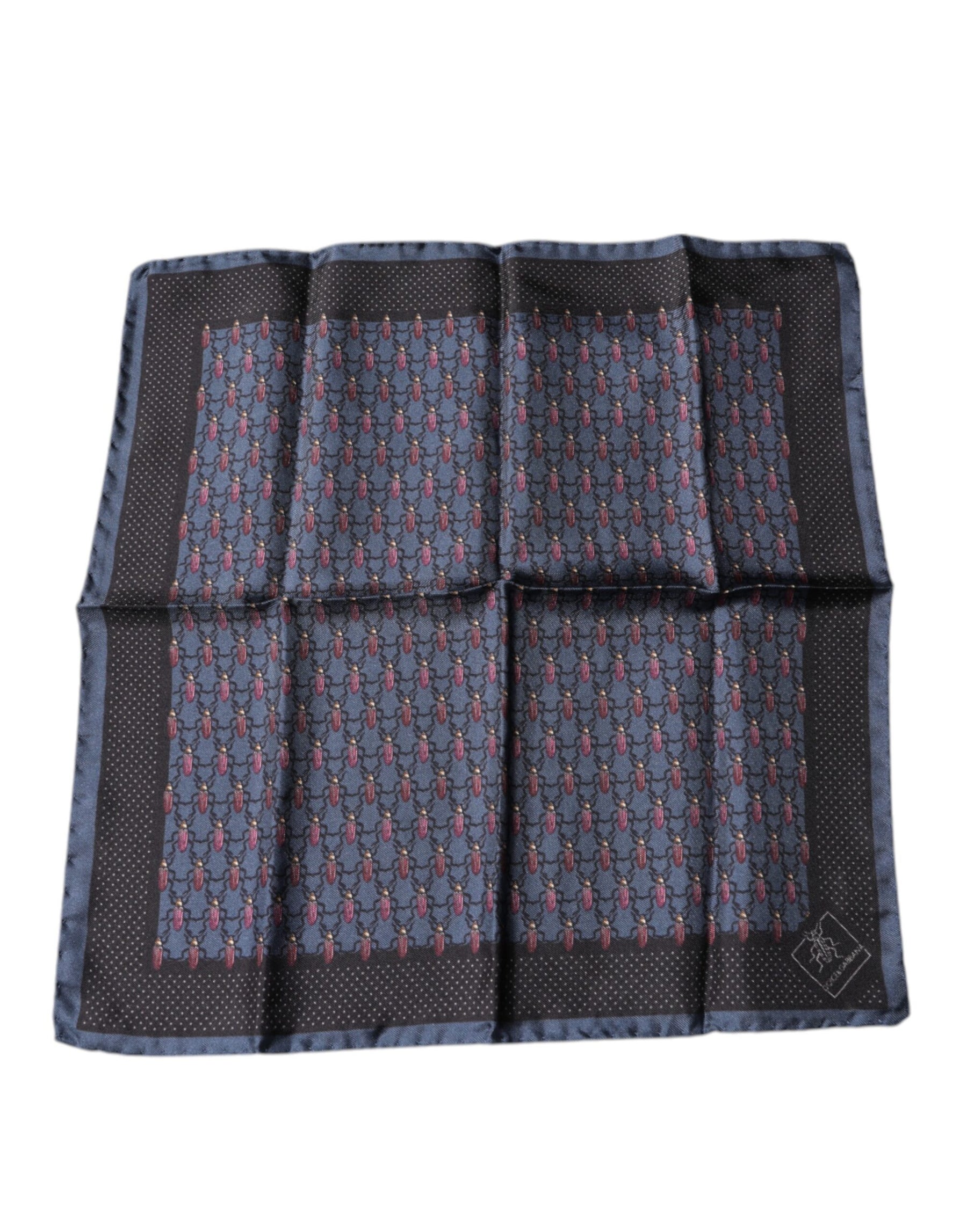 Dolce & Gabbana Dark Blue Beetle Square Handkerchief Scarf | Regal Royce