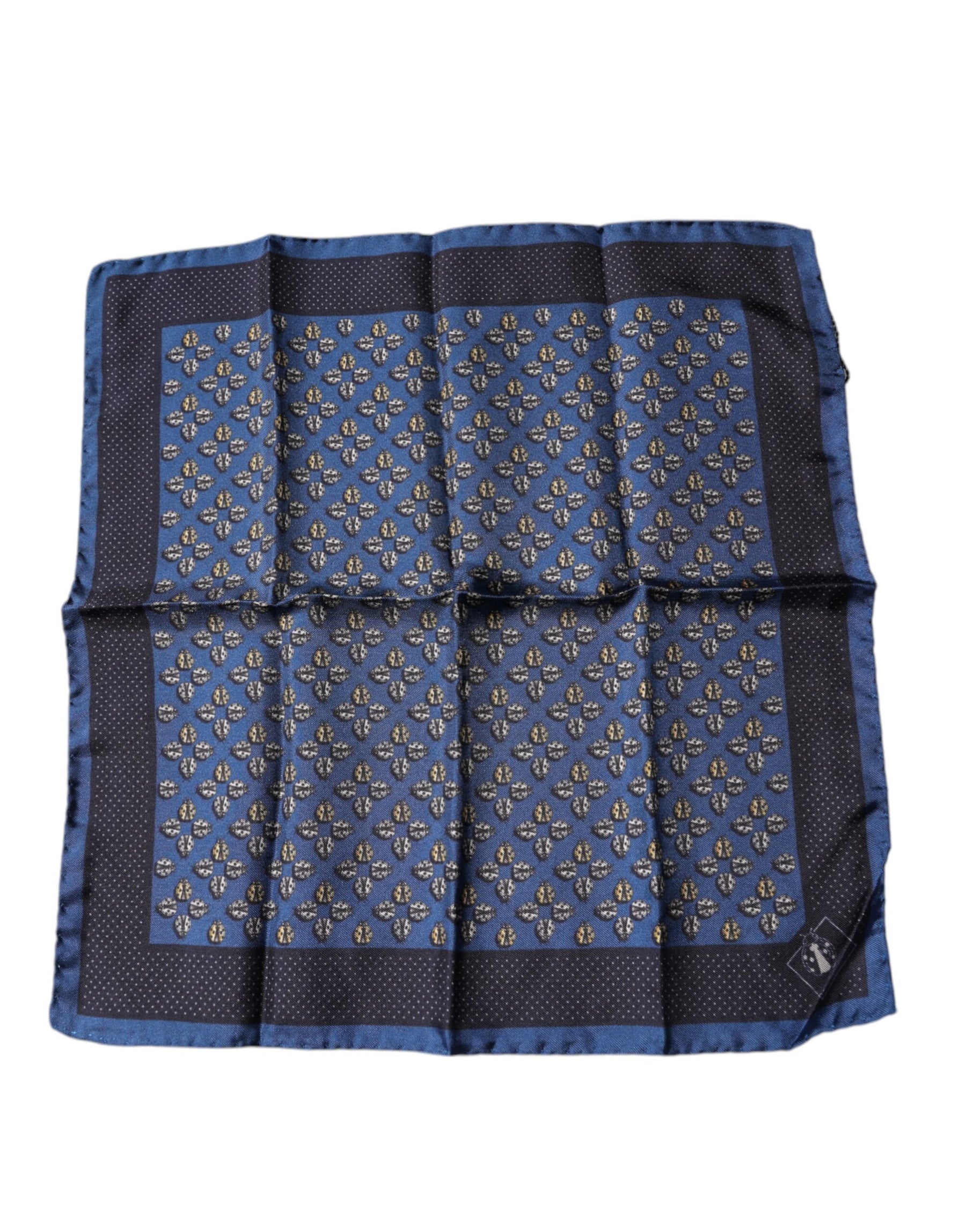 Dolce & Gabbana Blue Lady Bug Silk Square Handkerchief Scarf | Regal Royce