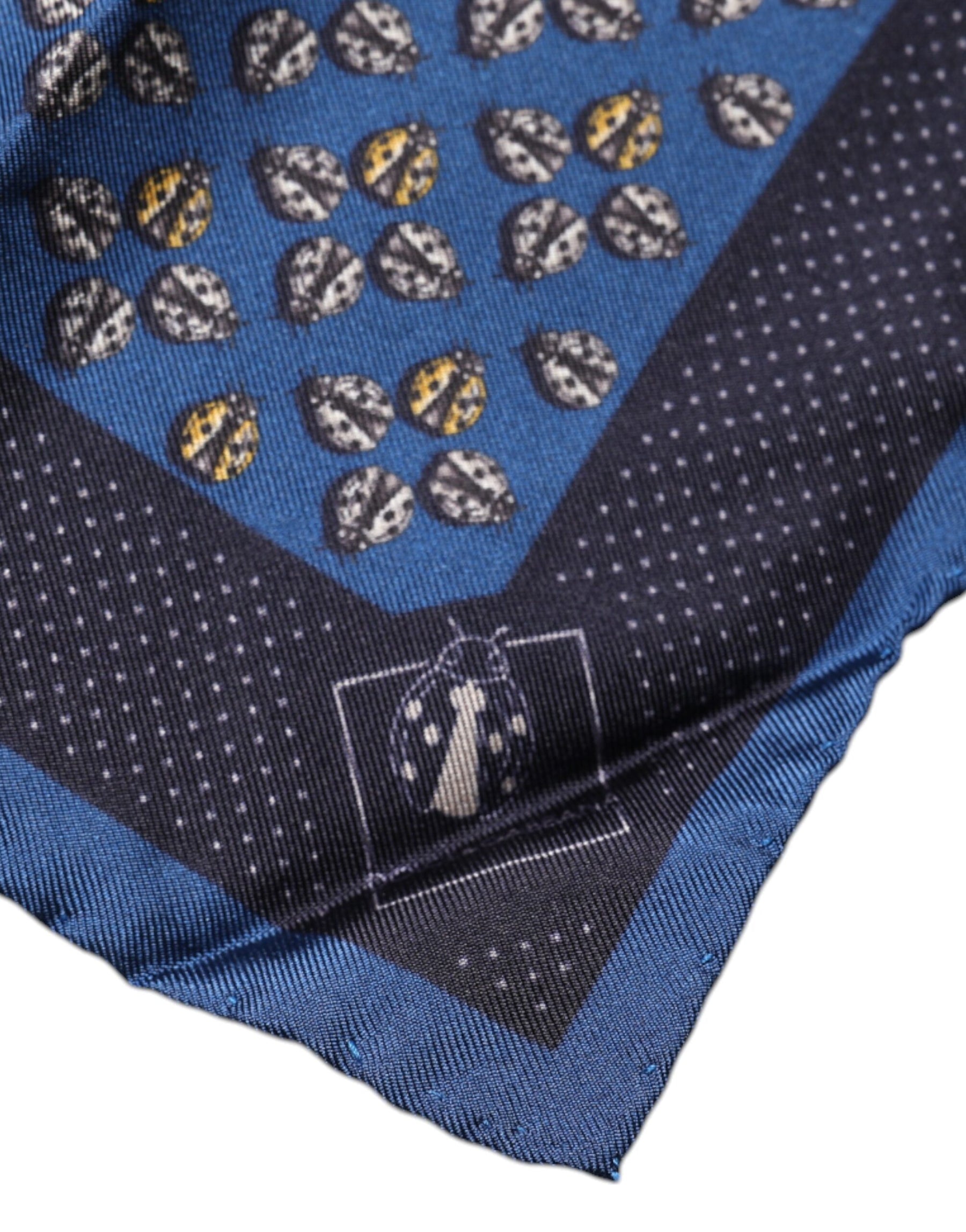 Dolce & Gabbana Blue Lady Bug Silk Square Handkerchief Scarf | Regal Royce