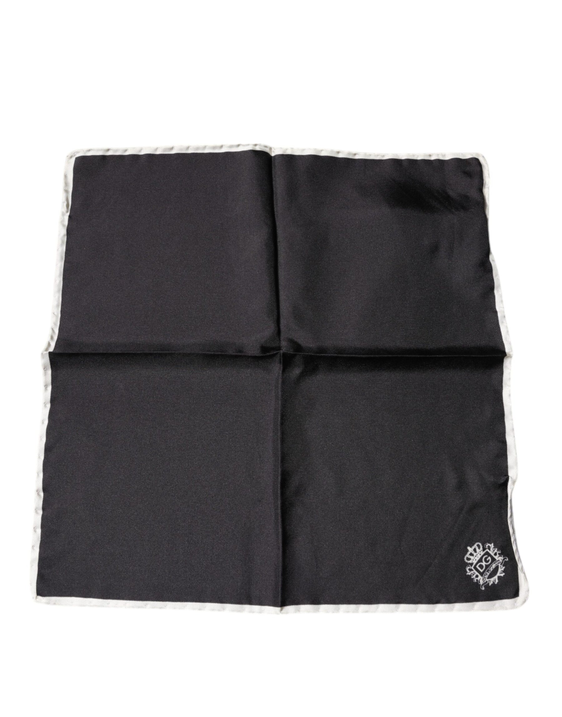 Dolce & Gabbana Black Crown Logo Square Handkerchief Scarf | Regal Royce