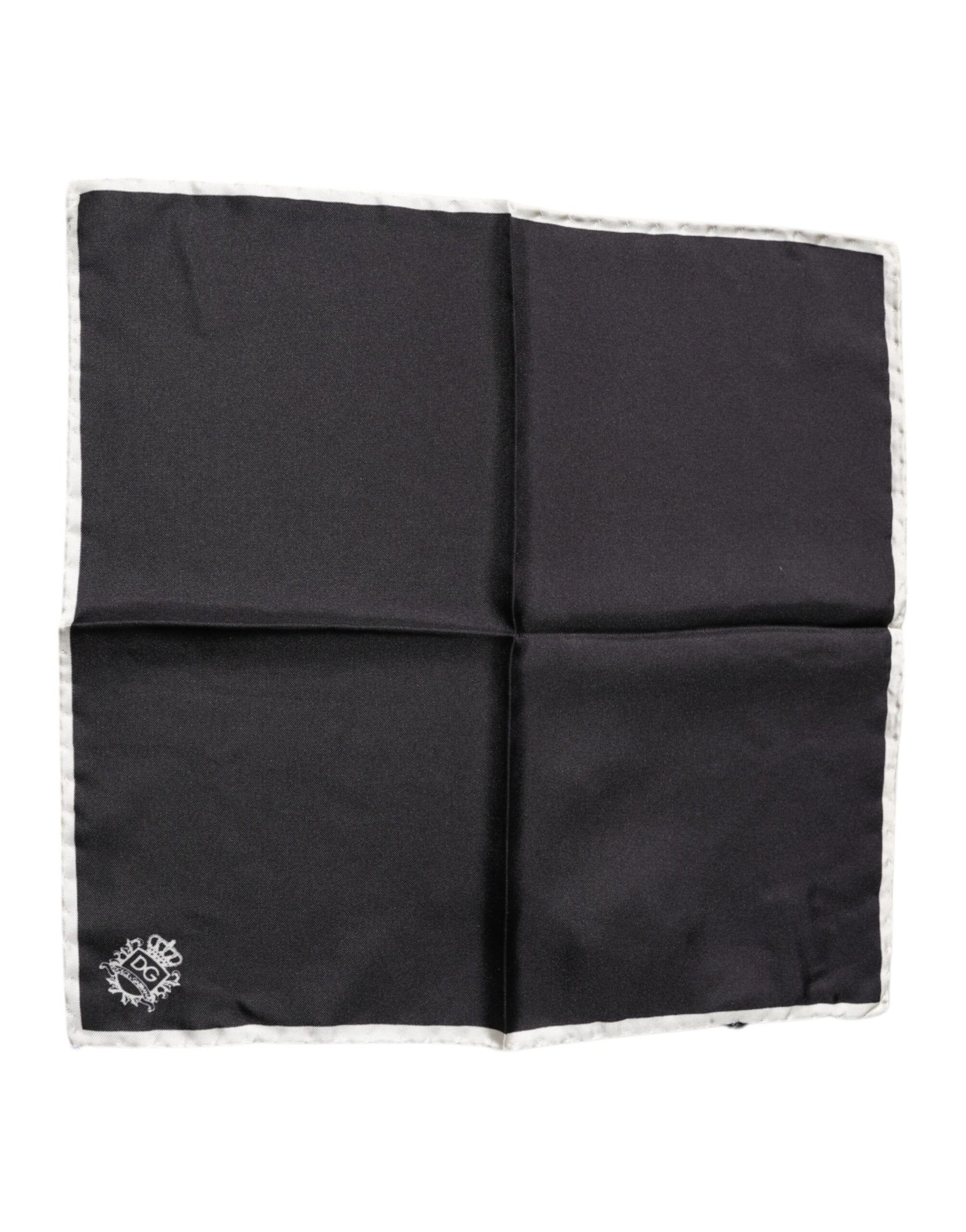 Dolce & Gabbana Black Crown Logo Square Handkerchief Scarf | Regal Royce