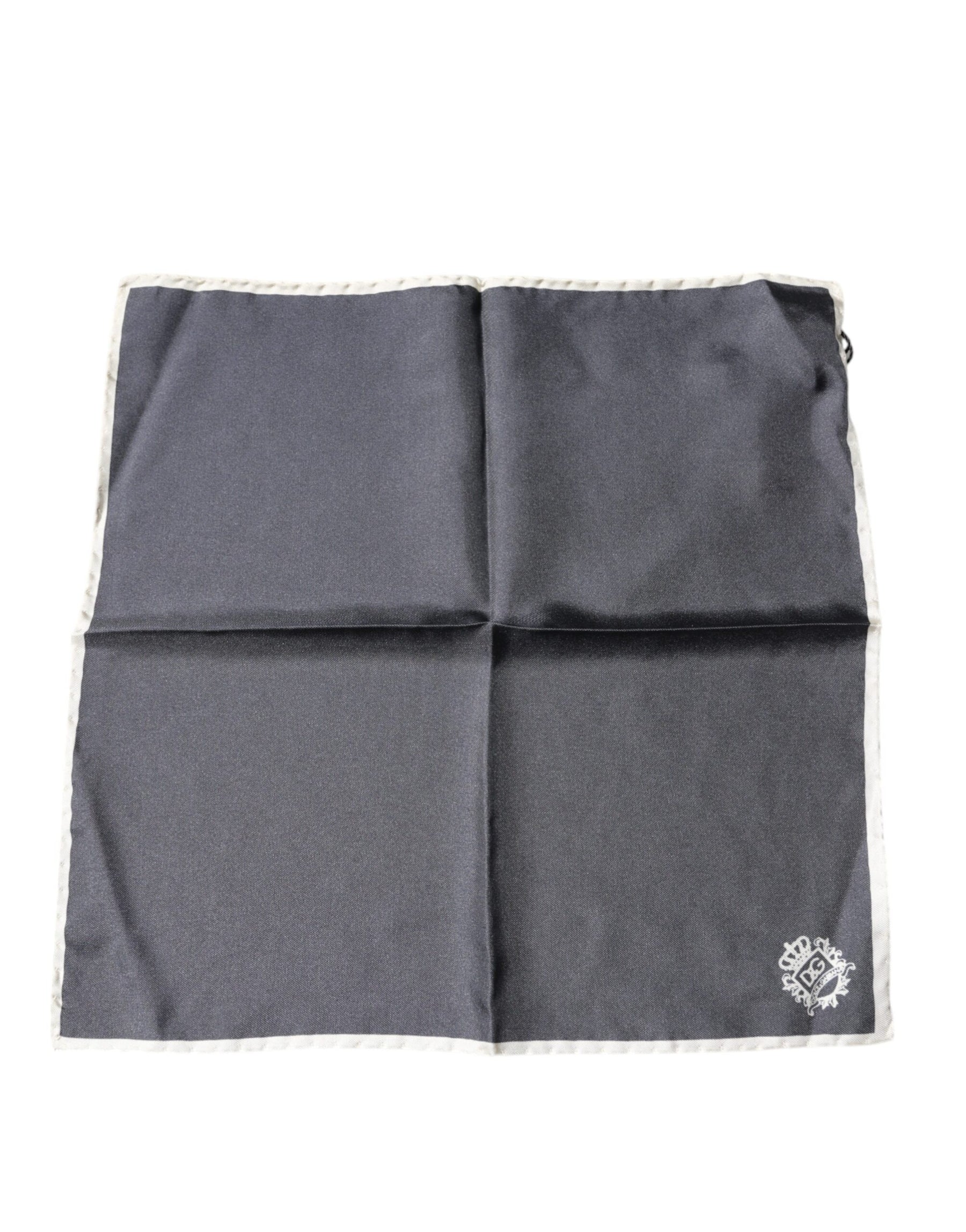Dolce & Gabbana Gray Crown Logo Square Handkerchief Scarf | Regal Royce