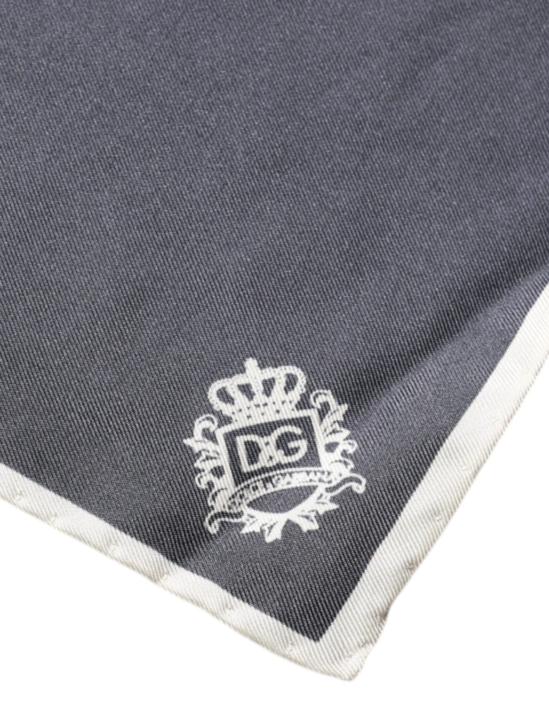 Dolce & Gabbana Gray Crown Logo Square Handkerchief Scarf | Regal Royce