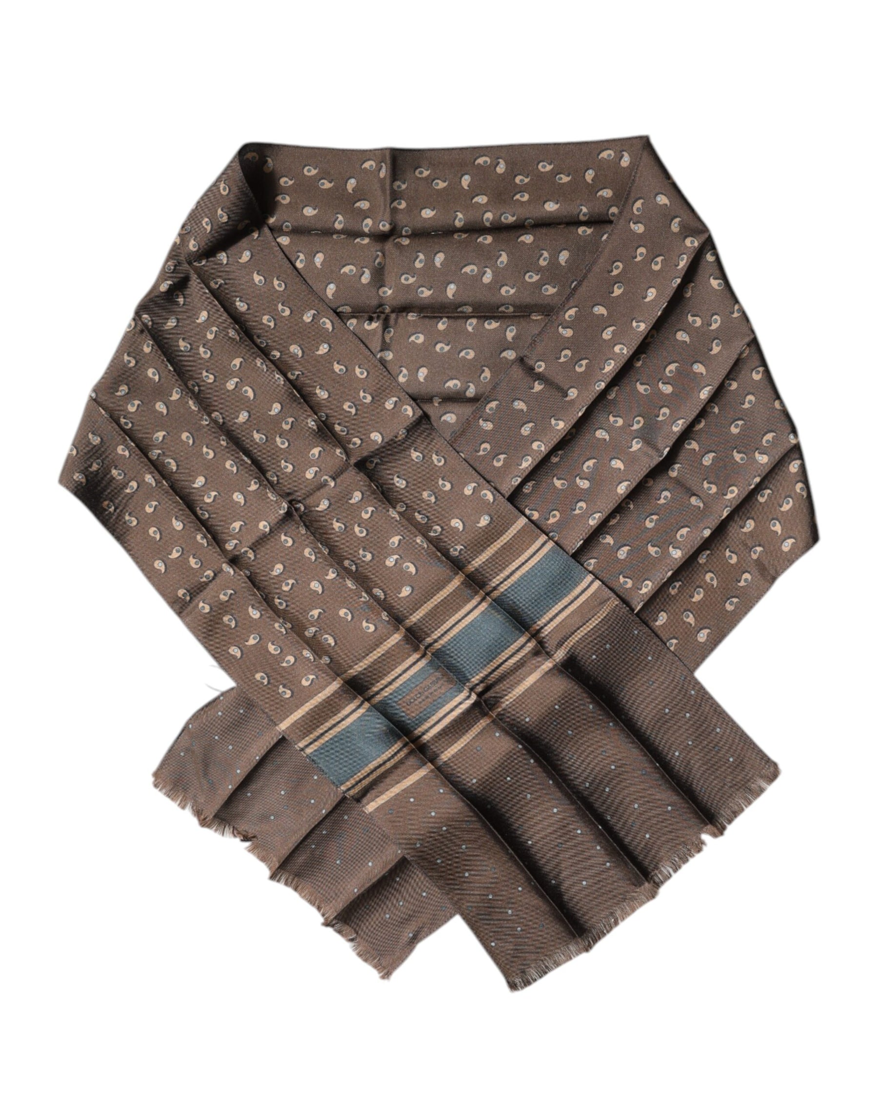 Dolce & Gabbana Brown Fantasy Silk Neck Wrap Shawl Scarf | Regal Royce