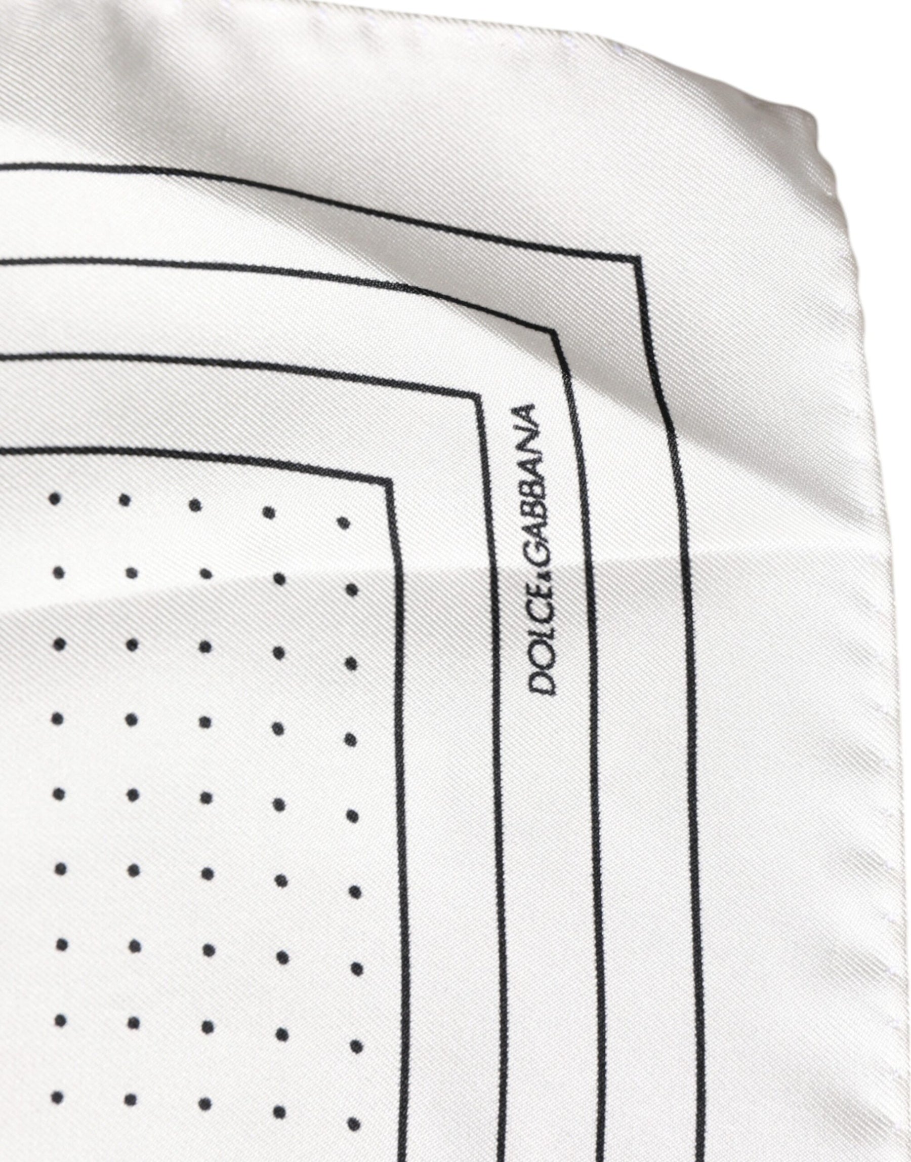 Dolce & Gabbana White Polka Dots Square Handkerchief Scarf | Regal Royce