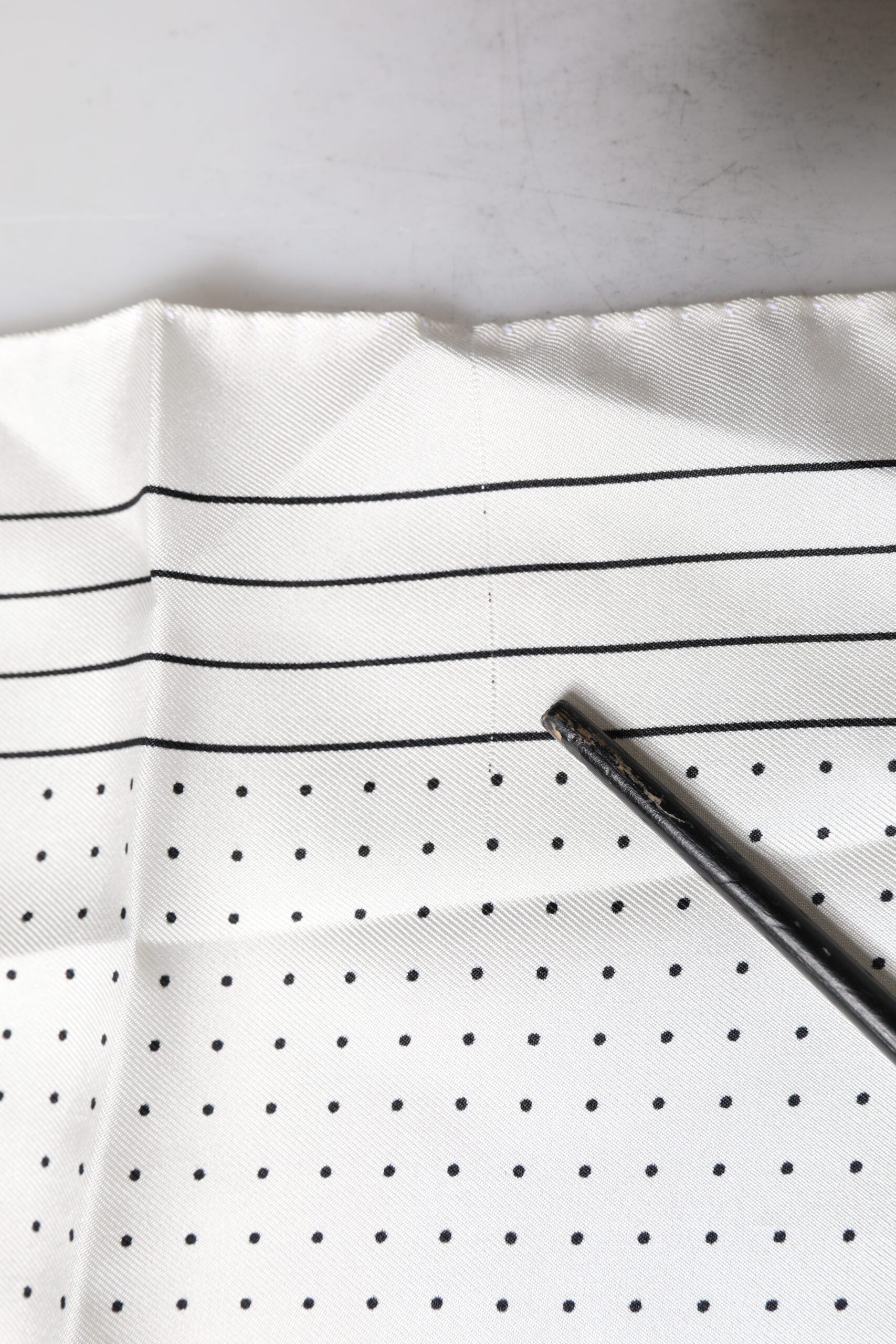 Dolce & Gabbana White Polka Dots Square Handkerchief Scarf | Regal Royce