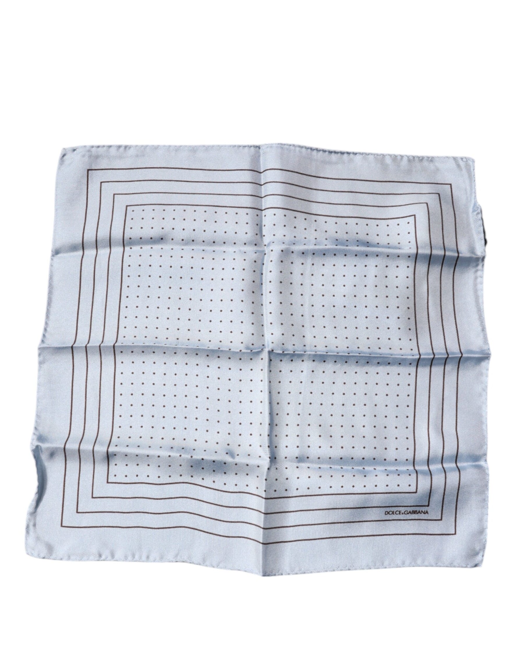 Dolce & Gabbana Sky Blue Polka Dots Square Handkerchief Scarf | Regal Royce