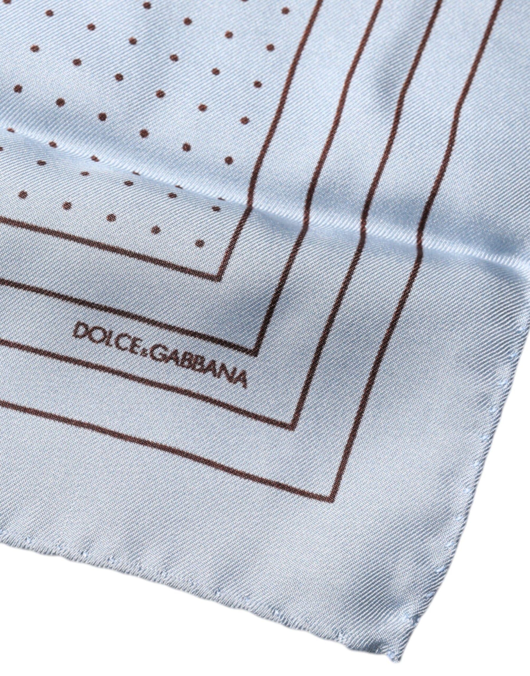 Dolce & Gabbana Sky Blue Polka Dots Square Handkerchief Scarf | Regal Royce