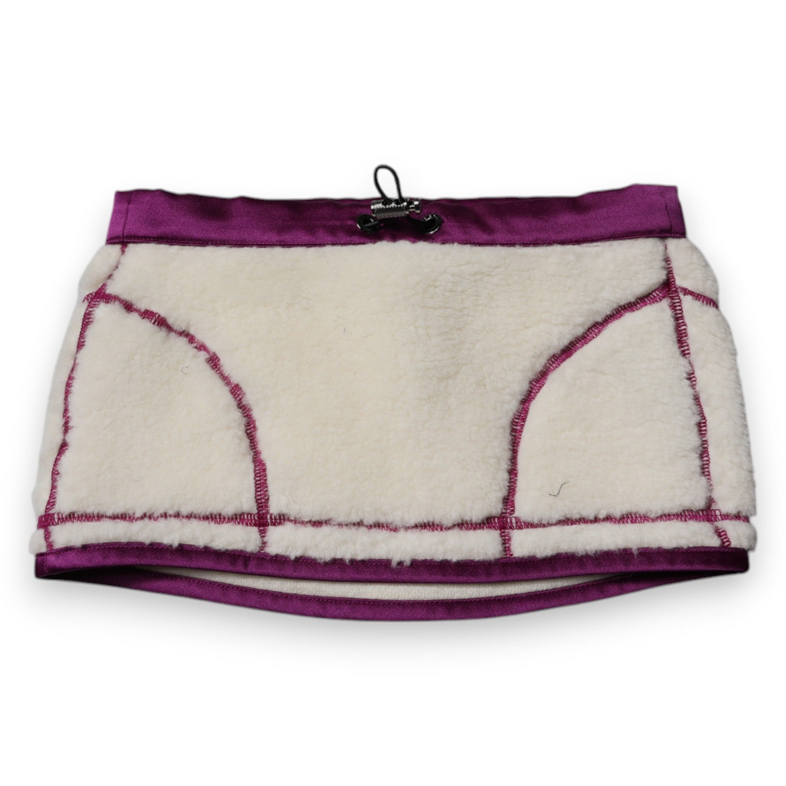 Dolce & Gabbana White Purple Cashmere Fleece Neck Warmer Scarf | Regal Royce