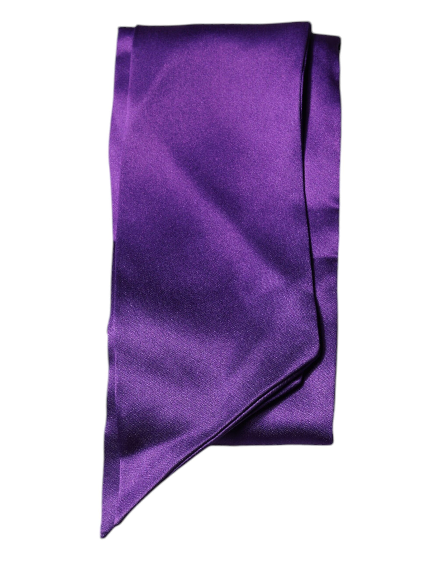 Dolce & Gabbana Purple Satin Silk Skinny Neck Foulard Scarf | Regal Royce