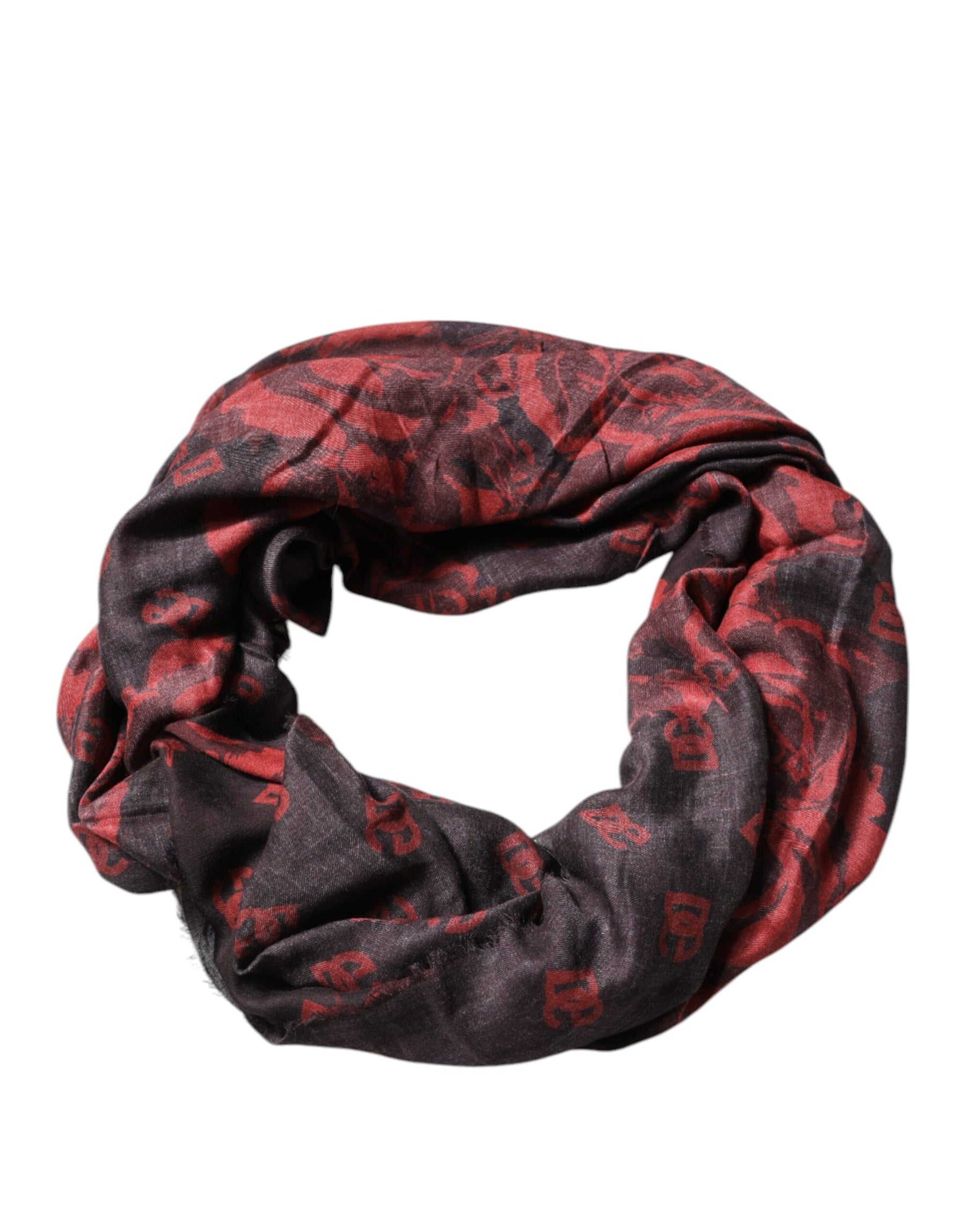 Dolce & Gabbana Black Red Floral Modal Wrap Shawl Scarf | Regal Royce