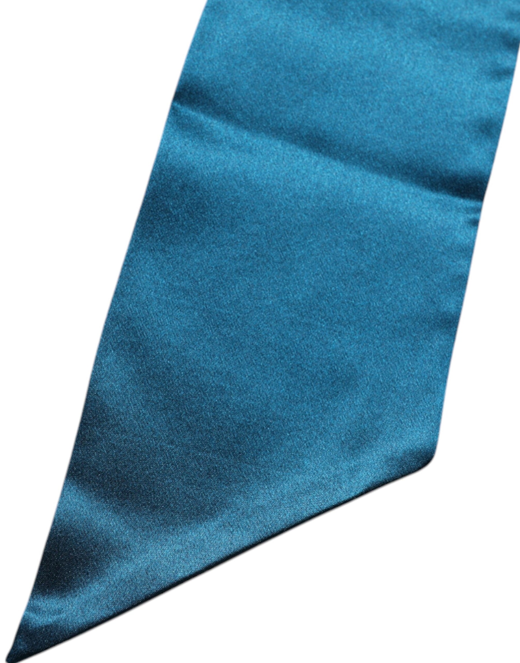 Dolce & Gabbana Dark Green Satin Silk Skinny Foulard Scarf | Regal Royce