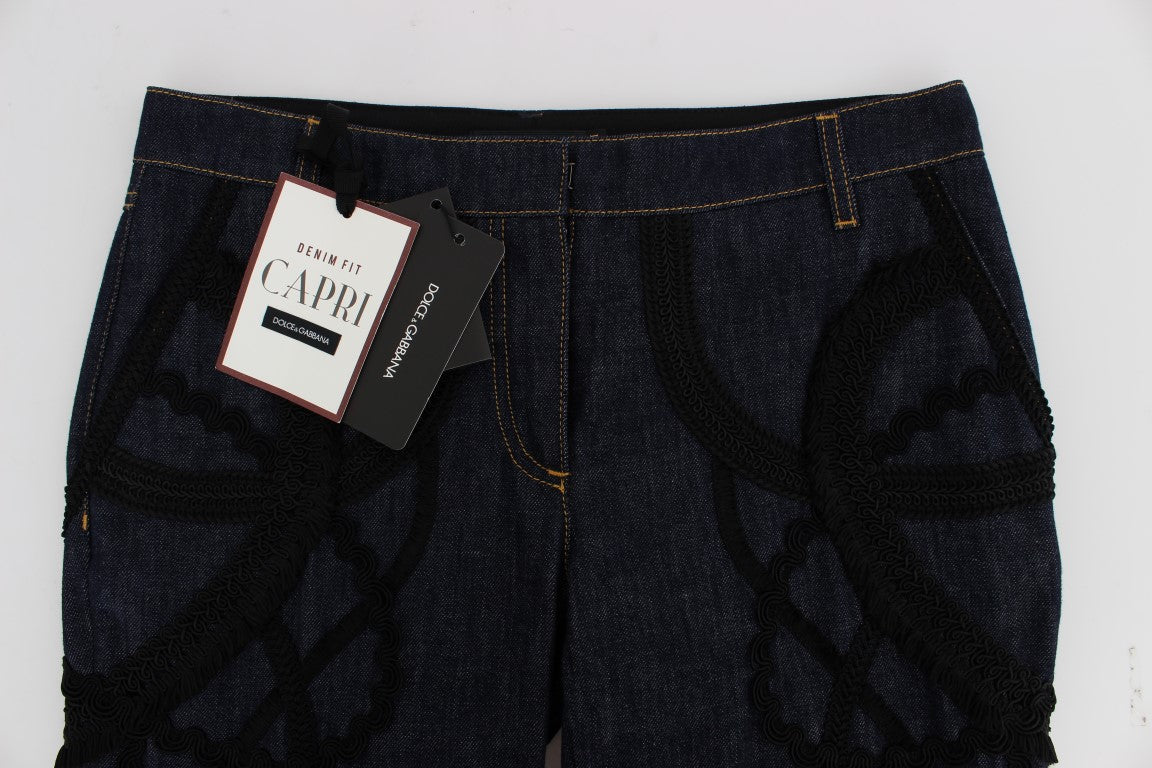 Dolce & Gabbana Blue Denim Cotton CAPRI Torero Jeans | Regal Royce