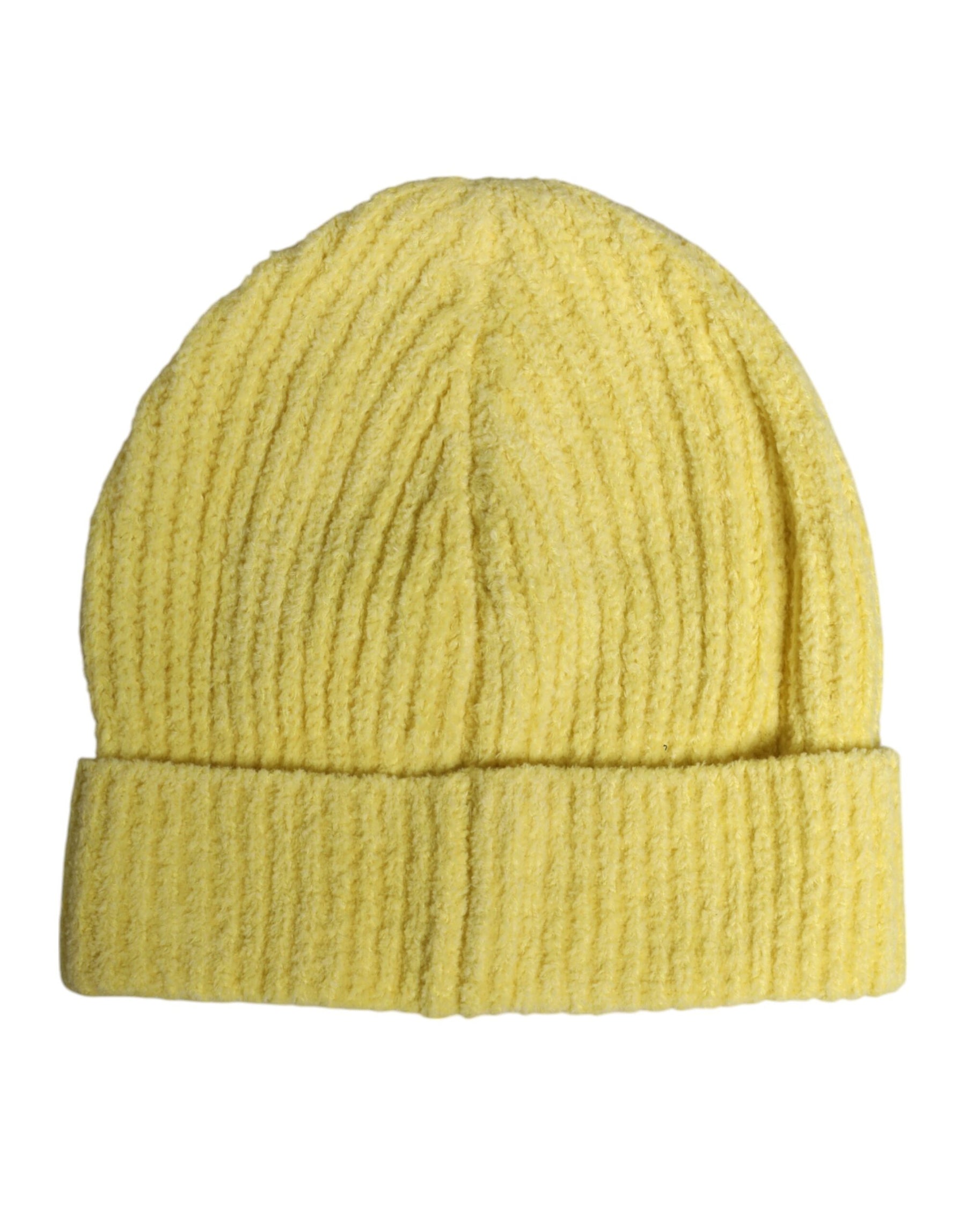 Dolce & Gabbana Yellow Cotton Knitted Winter Beanie Hat | Regal Royce