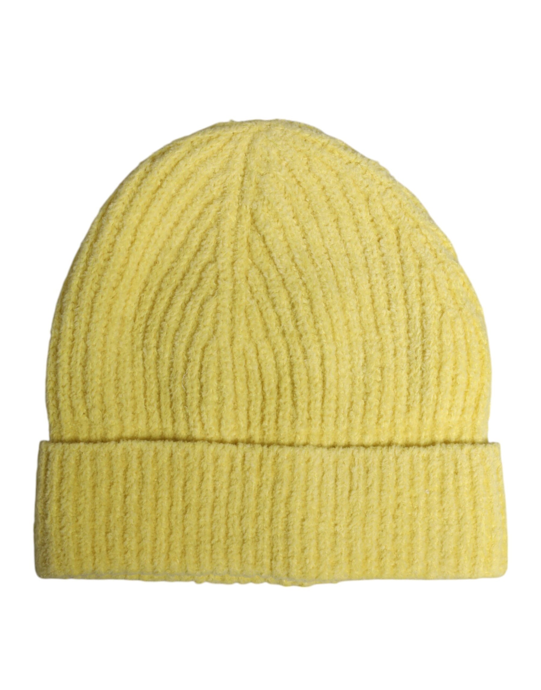 Dolce & Gabbana Yellow Cotton Knitted Winter Beanie Hat | Regal Royce