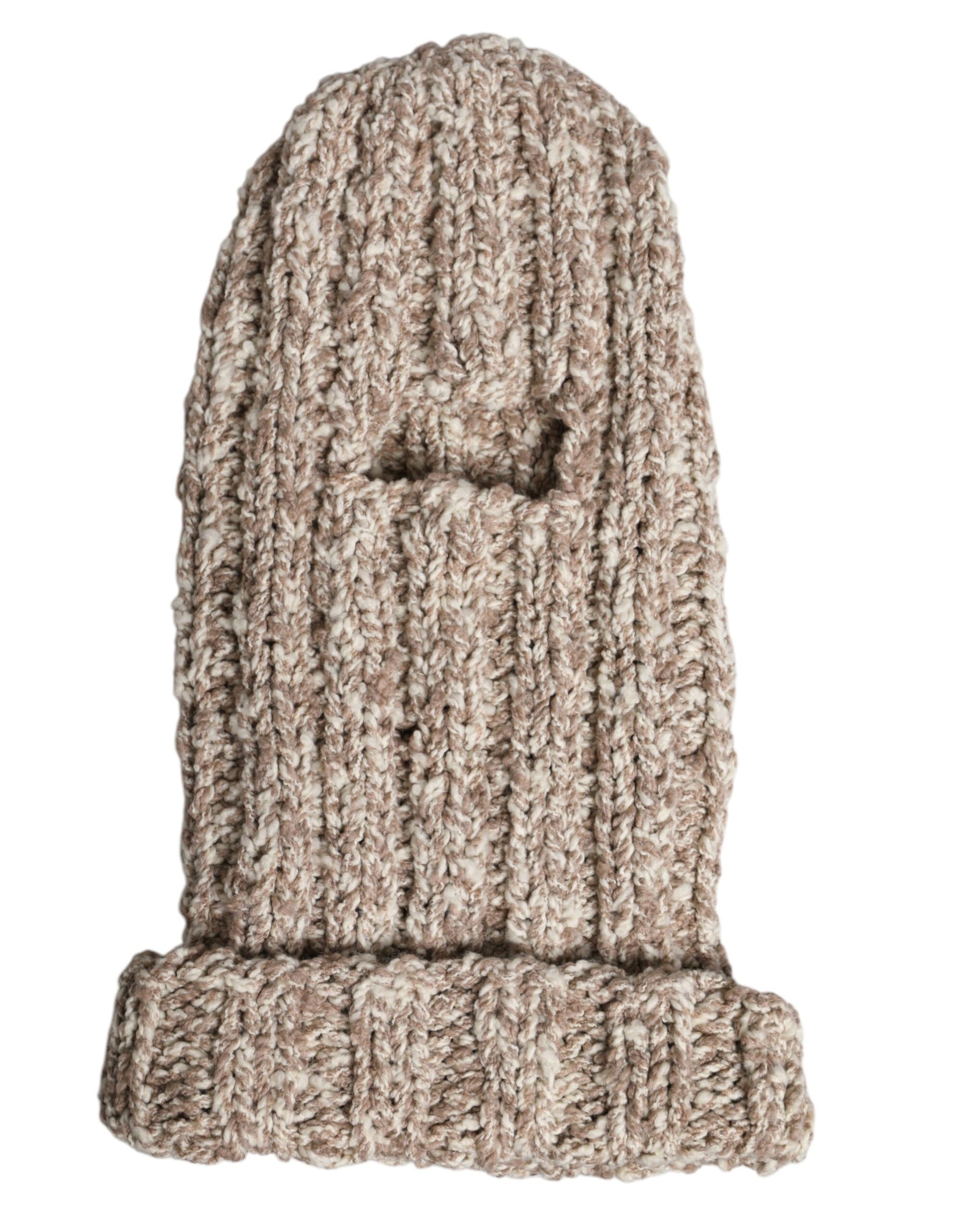 Dolce & Gabbana Beige Wool Knitted Ski Mask Balaclava Hat | Regal Royce